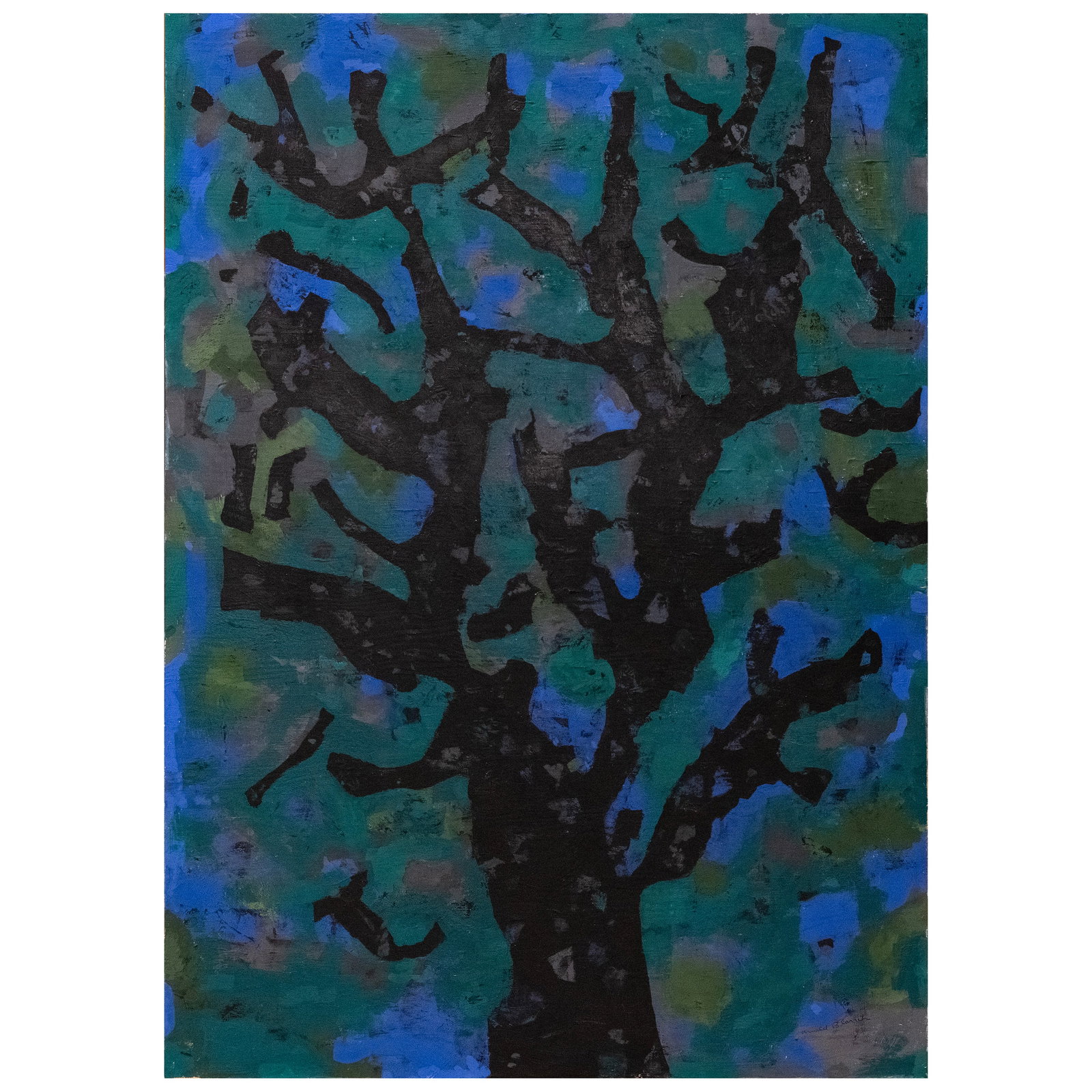Arnold Blanch (1896-1968): Black Tree Form: Arnold Blanch (1896-1968): Black Tree Form Oil and casein on wood, 1953, signed 'Arnold Blanch' lower right, with label from Tweed Gallery, University of Minnesota and Walker Art Center,