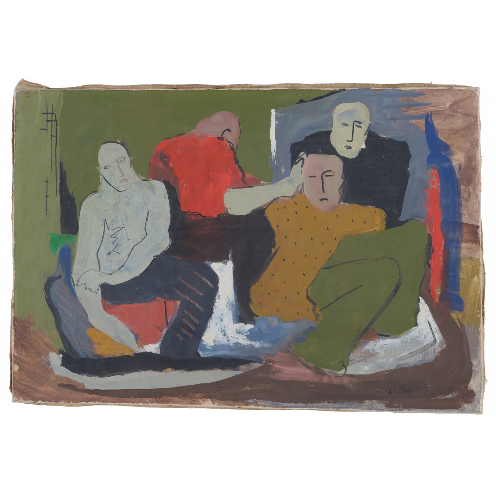 Marc Le Sueur (1908-1992): Untitled: Marc Le Sueur (1908-1992): Untitled Oil on canvas with an unsigned oil composition on the reverse, signed 'Le Sueur' lower right. 18 x 26 in., unframed. Walker Art Center, Minneapolis, MN.