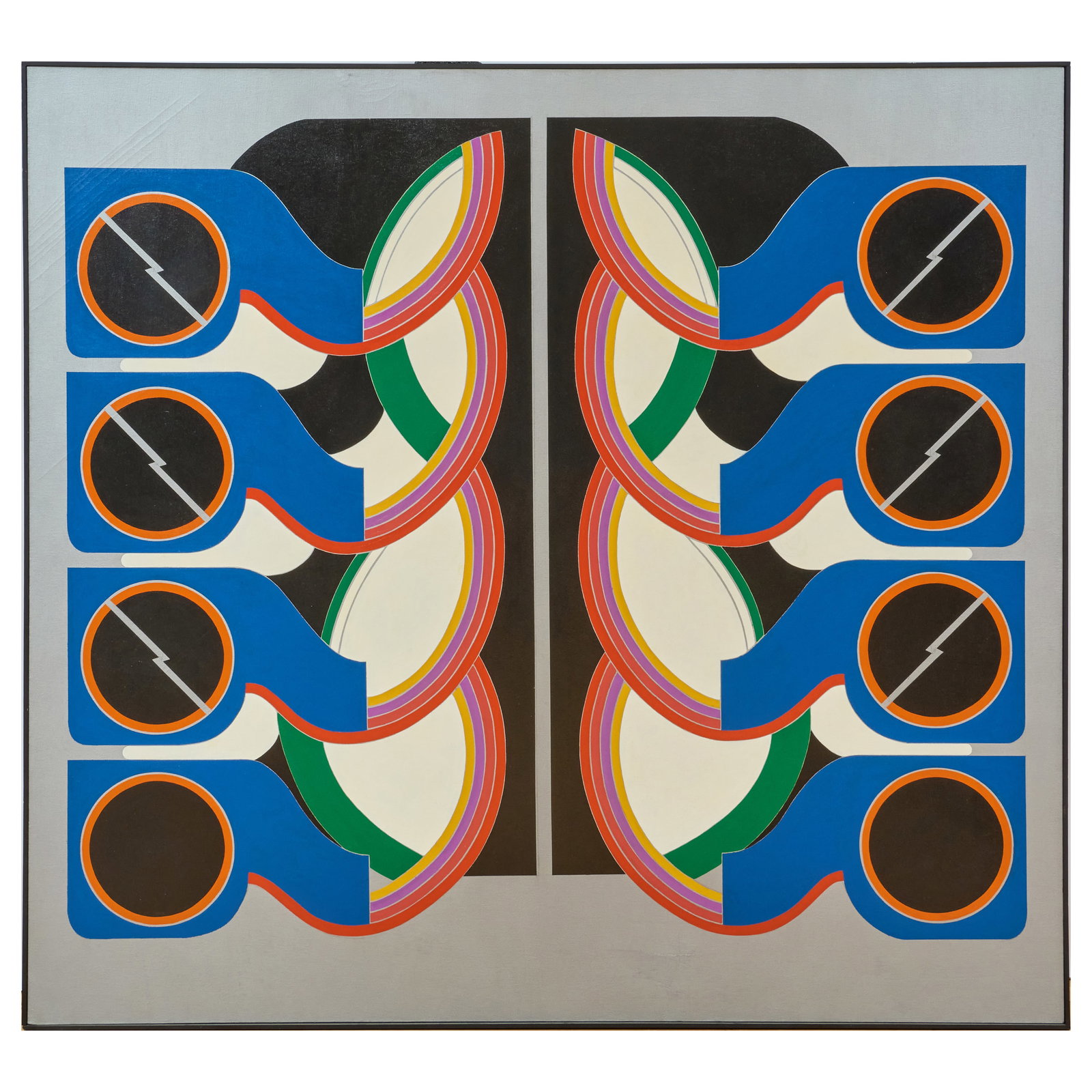 Arnold Favela (b. 1943): Flora II: Arnold Favela (b. 1943): Flora II Oil and enamel on canvas, 1968, signed 'Arnold Favela', titled and dated on the stretcher. 69 x 75 in., 69 3/4 x 75 3/4 in. (frame). Gift of the T. B. Walker
