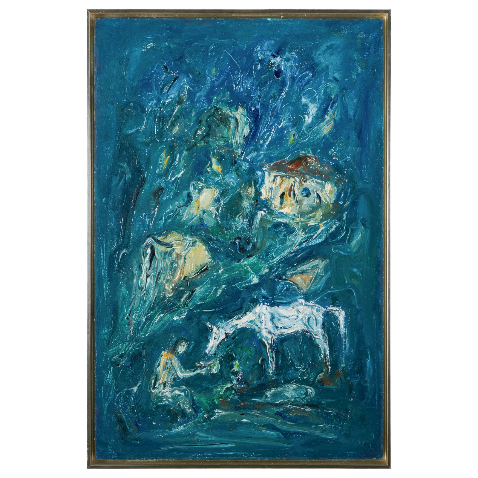 Giovanni Stradone (1911-1981): Notturno Montano: Giovanni Stradone (1911-1981): Notturno Montano Oil on canvasboard, 1968, signed 'G. Stradone' titled, dated and inscribed 'Via Salatia, 195-Roma' on the reverse. 27 1/4 x 19 3/8 in., 28 1/2 x 20 1/2