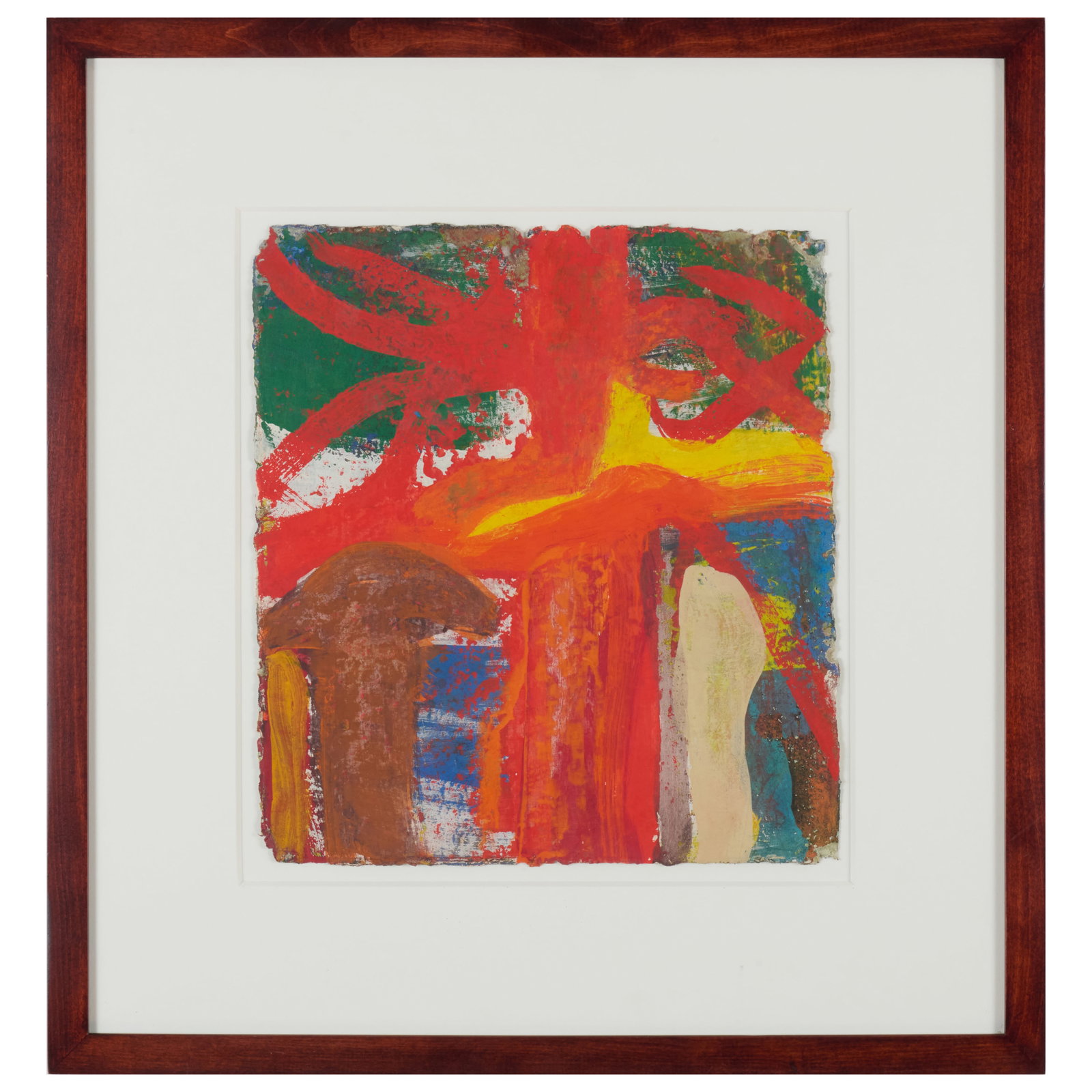 Bill Jensen (b. 1945): Duo Duo #44: Bill Jensen (b. 1945): Duo Duo #44 Tempera on heavy handmade paper, 2003, unsigned, with label from Danese , NY. 16 x 14 1/4 in. (sheet), 26 1/2 x 25 in. (frame).