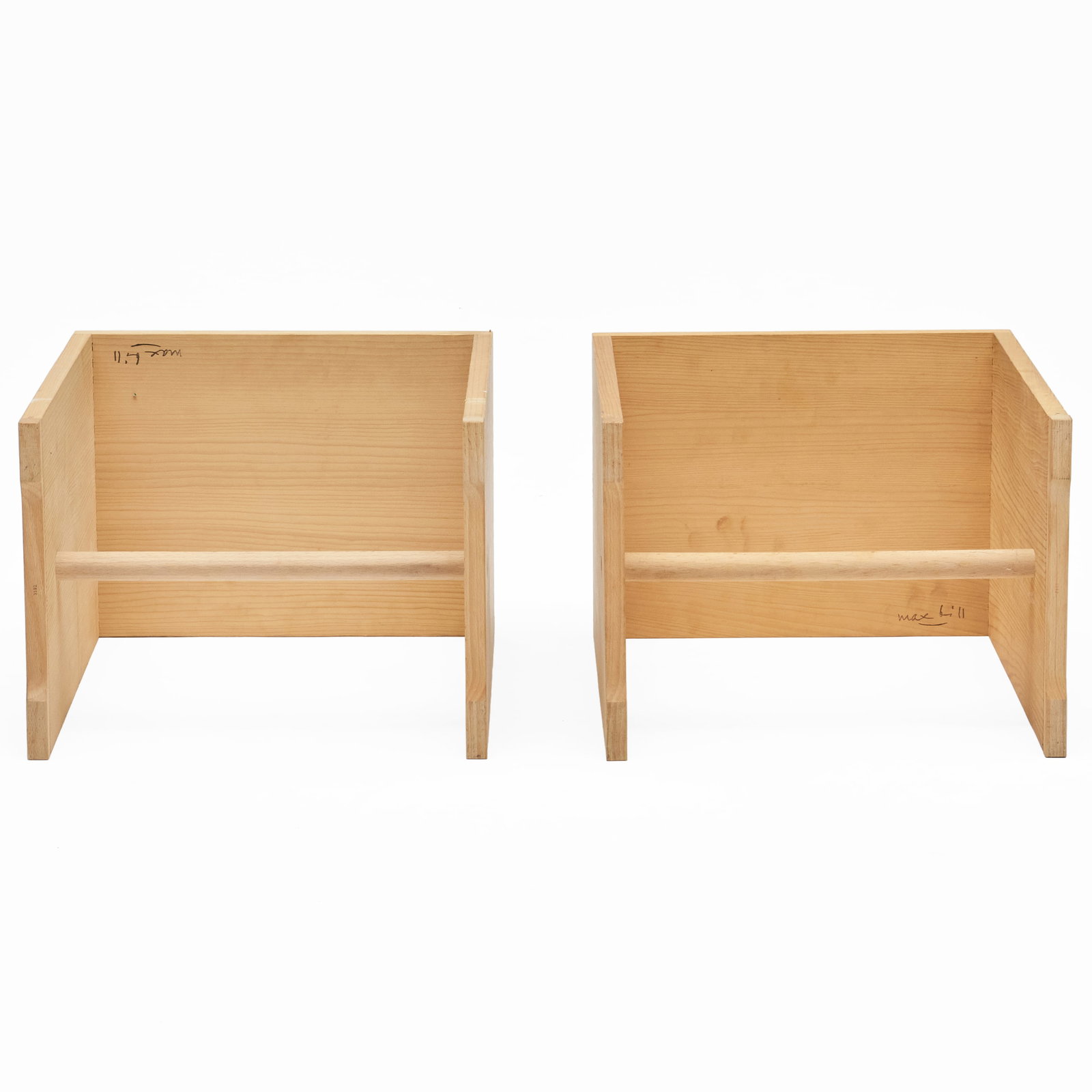 Rectangular Marble and Oak Low Table on Twin Ulmer Stool Supports - 8