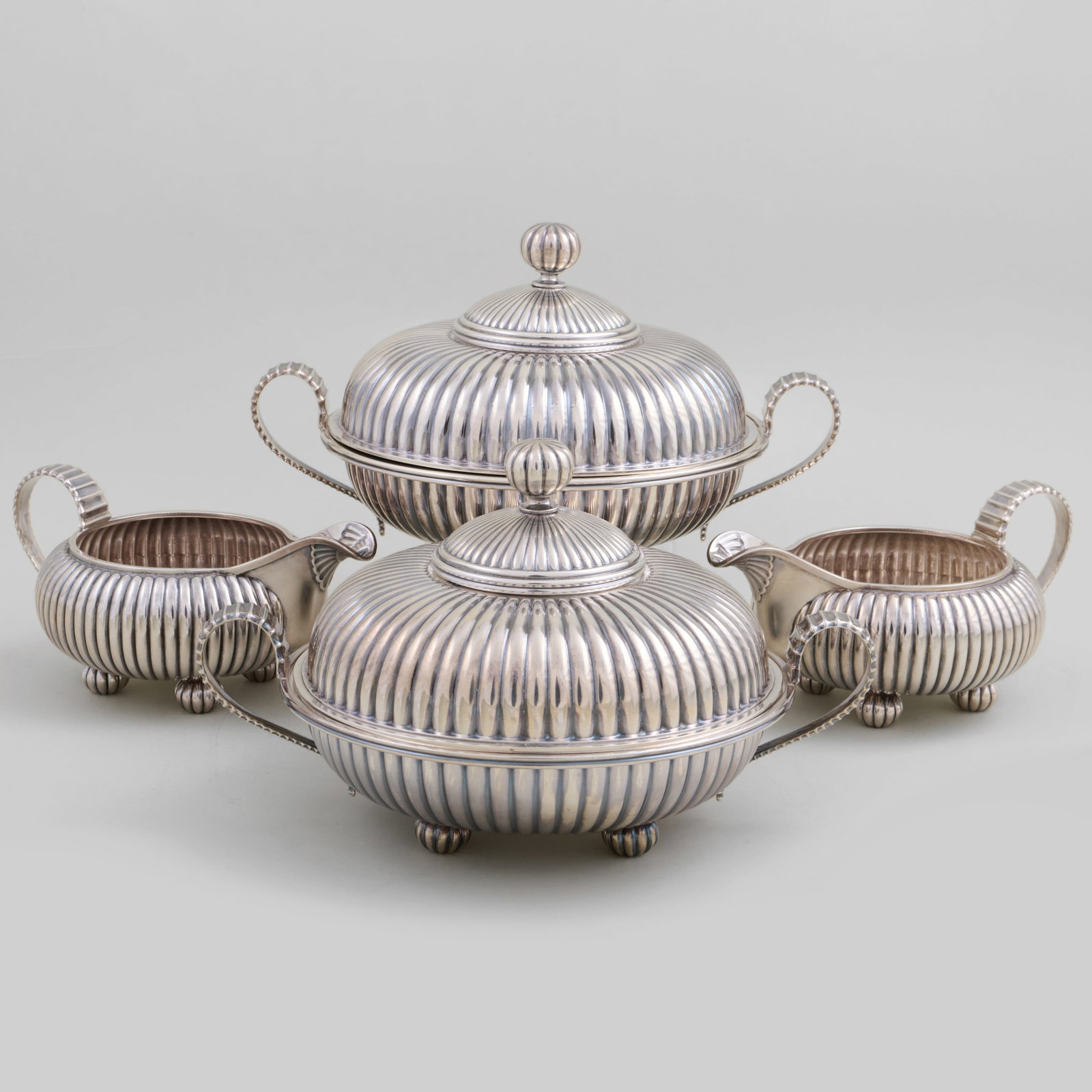 Pair of Gorham Silver Bowls and Covers and a Pair of Jugs (1 of 17)