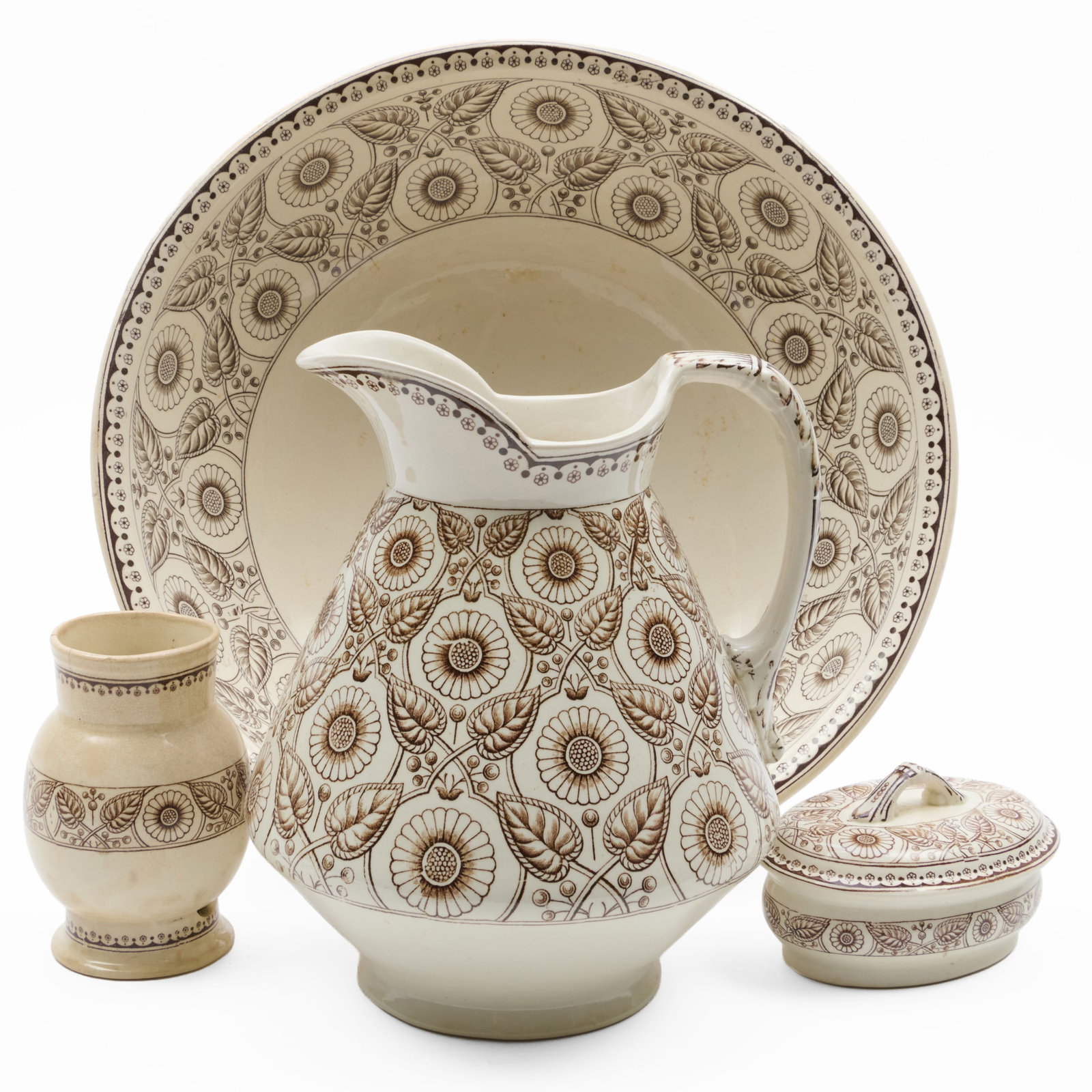 Old Hall Sepia Printed Toilette Service in the 'Brisbane' Pattern (1 of 19)