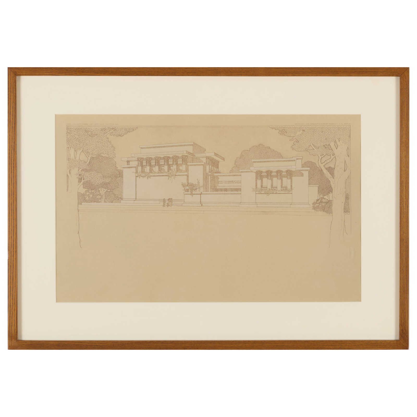 Ernst Wasmuth (1872-1949): Unity-House und Unity-Temple; and Inneres des Festsaales fur Frau Dana (1 of 6)