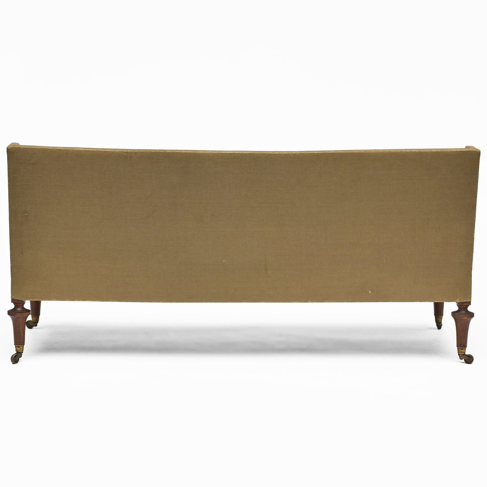 George III Style Mahogany and Linen Upholstered Sofa - 4