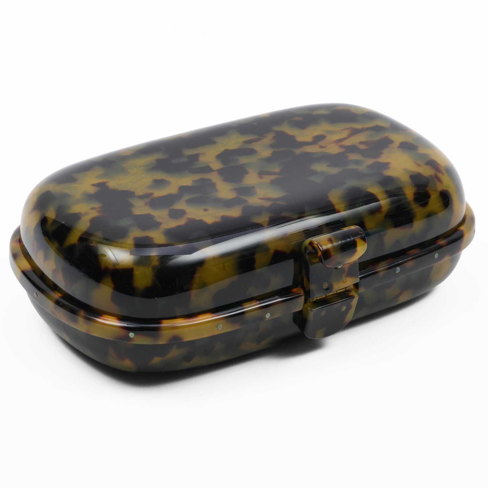 Bottega Veneta Faux Tortoiseshell Resin Clutch: Bottega Veneta Faux Tortoiseshell Resin Clutch With a dust bag.4 x 6 1/2 x 2 in. Collection of Nancy McClelland.