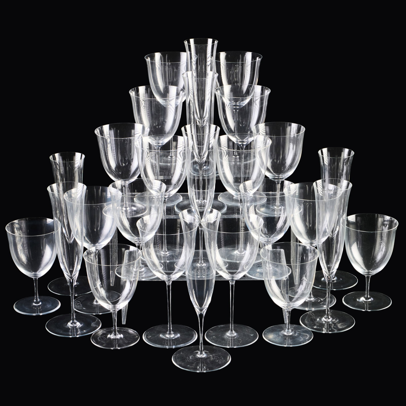 Josef Hoffmann for Lobmeyr Colorless Glass Stemware Service in the 'Patrician' Pattern (1 of 14)