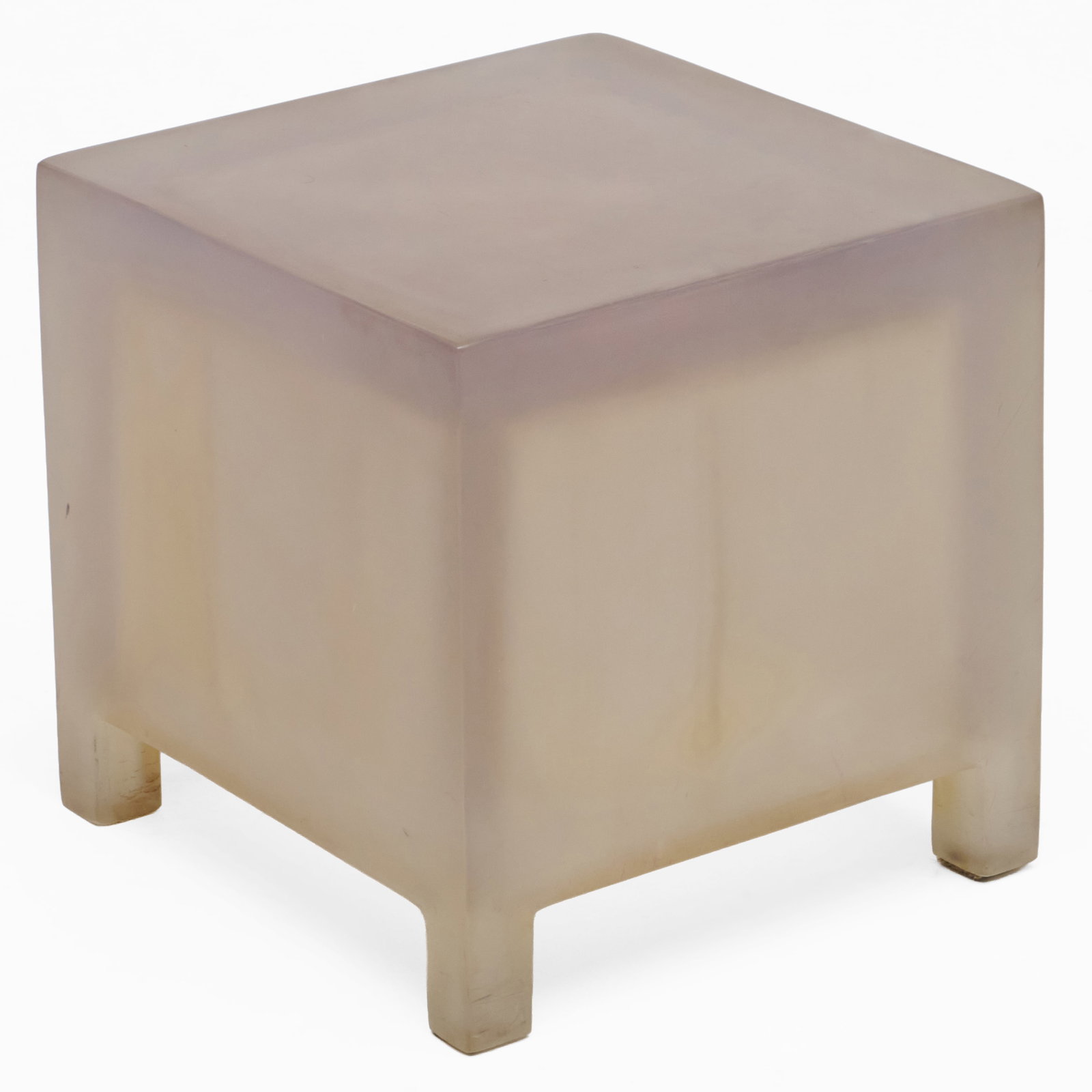 Contemporary Frosted Acrylic Cube-Form Low Table (1 of 6)