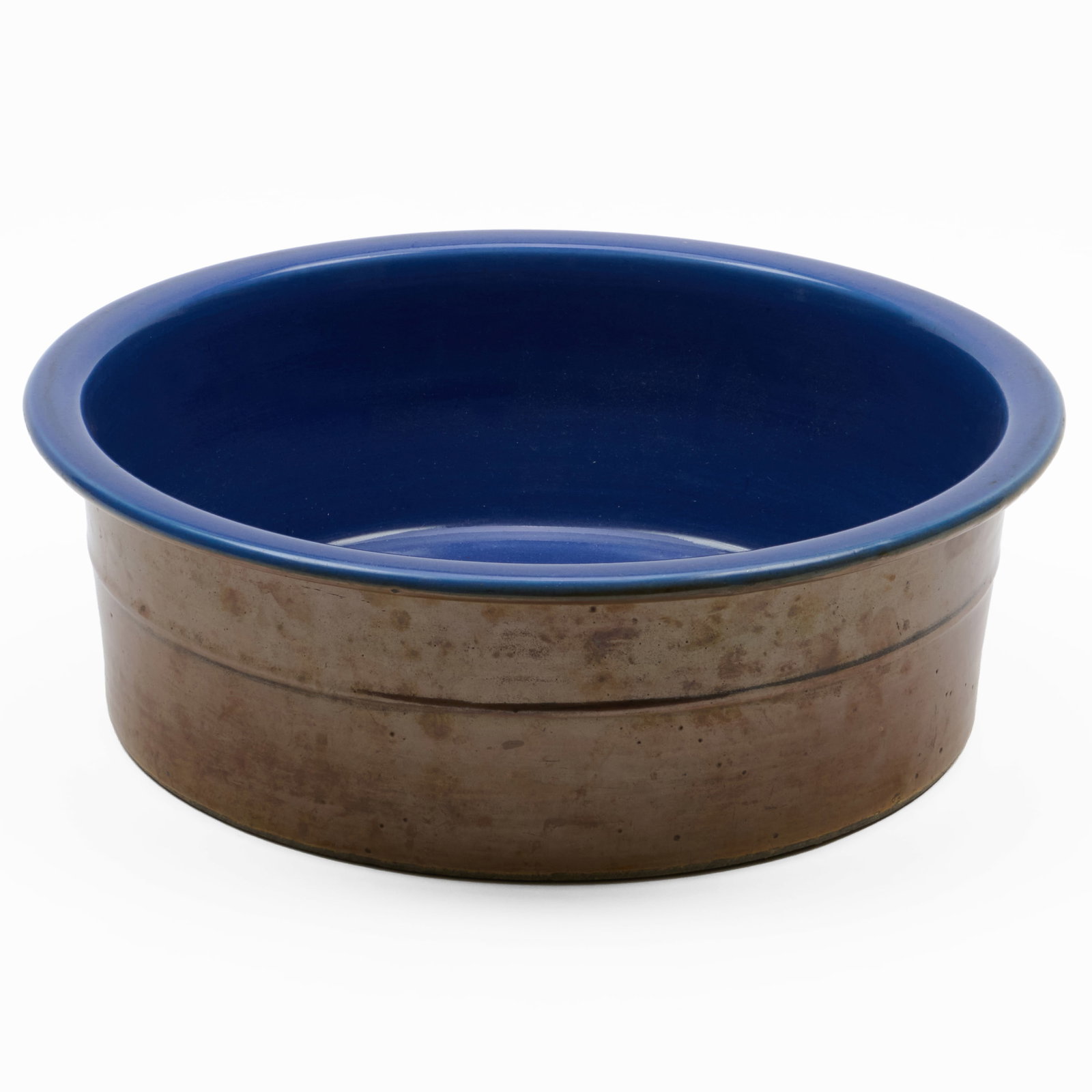 Large Chinese Brown and Blue Glazed Pottery Basin (1 of 8)