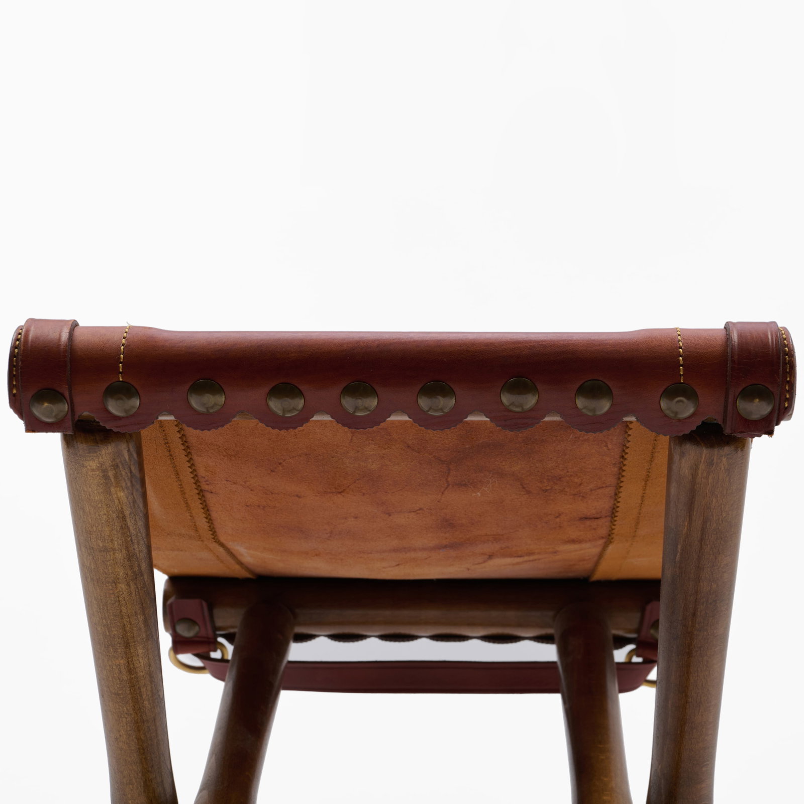 Leather and Oak Folding Stool - 8