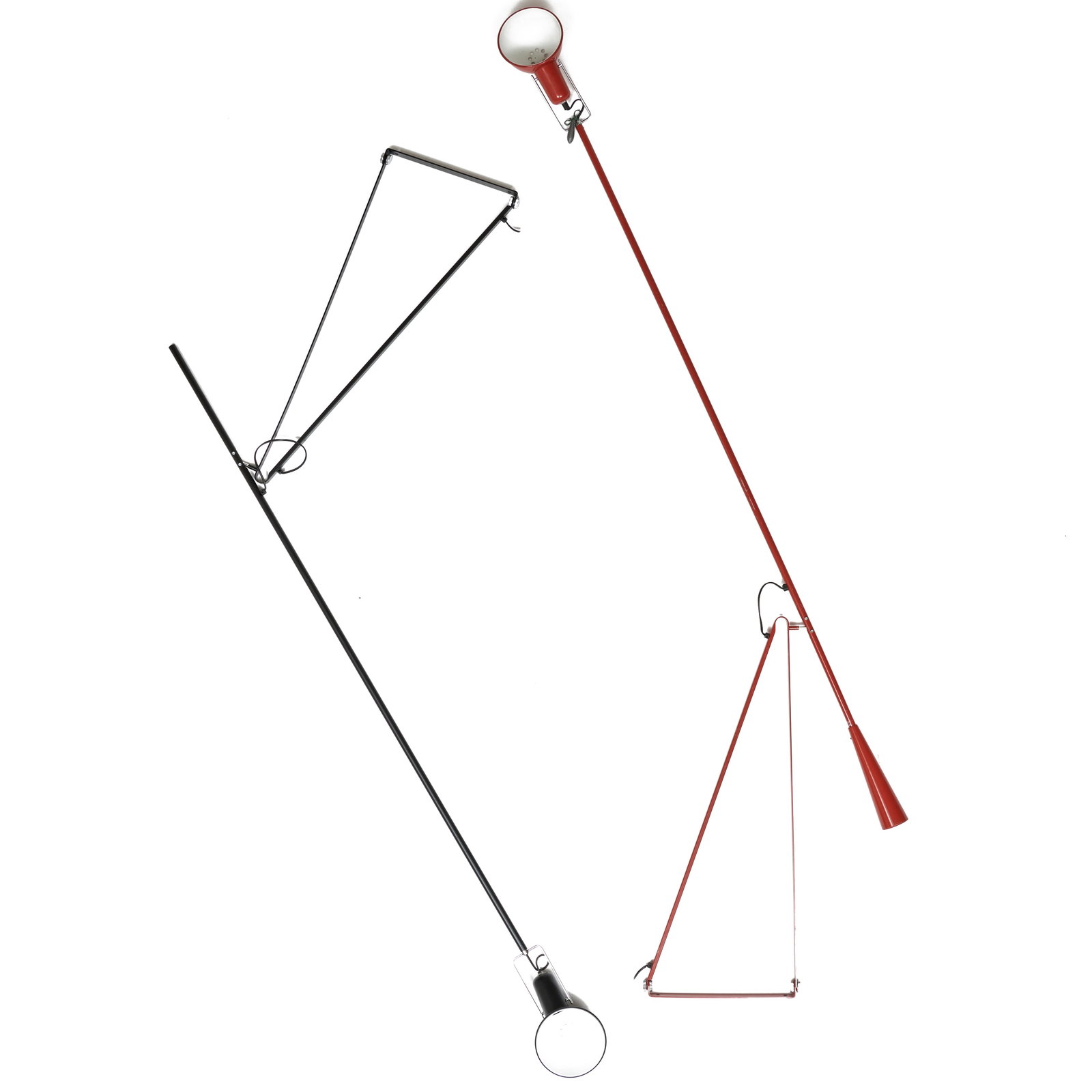 Arteluce Articulated Red Wall Lamp and Flos Articulated Black Wall Lamp (1 of 4)