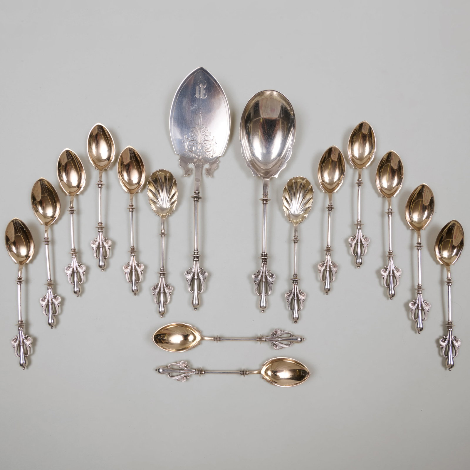 Assembled Gorham and Tiffany & Co. Silver Flatware Service (1 of 14)