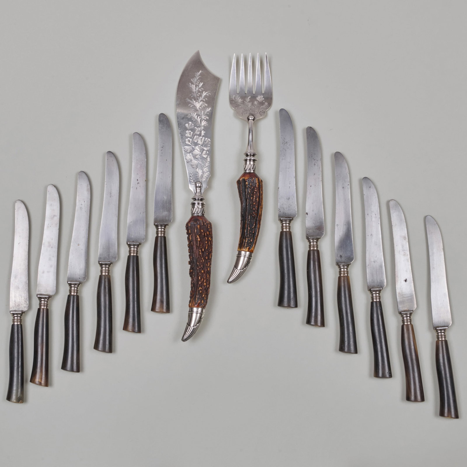 Group of Horn Mounted Flatware (1 of 12)