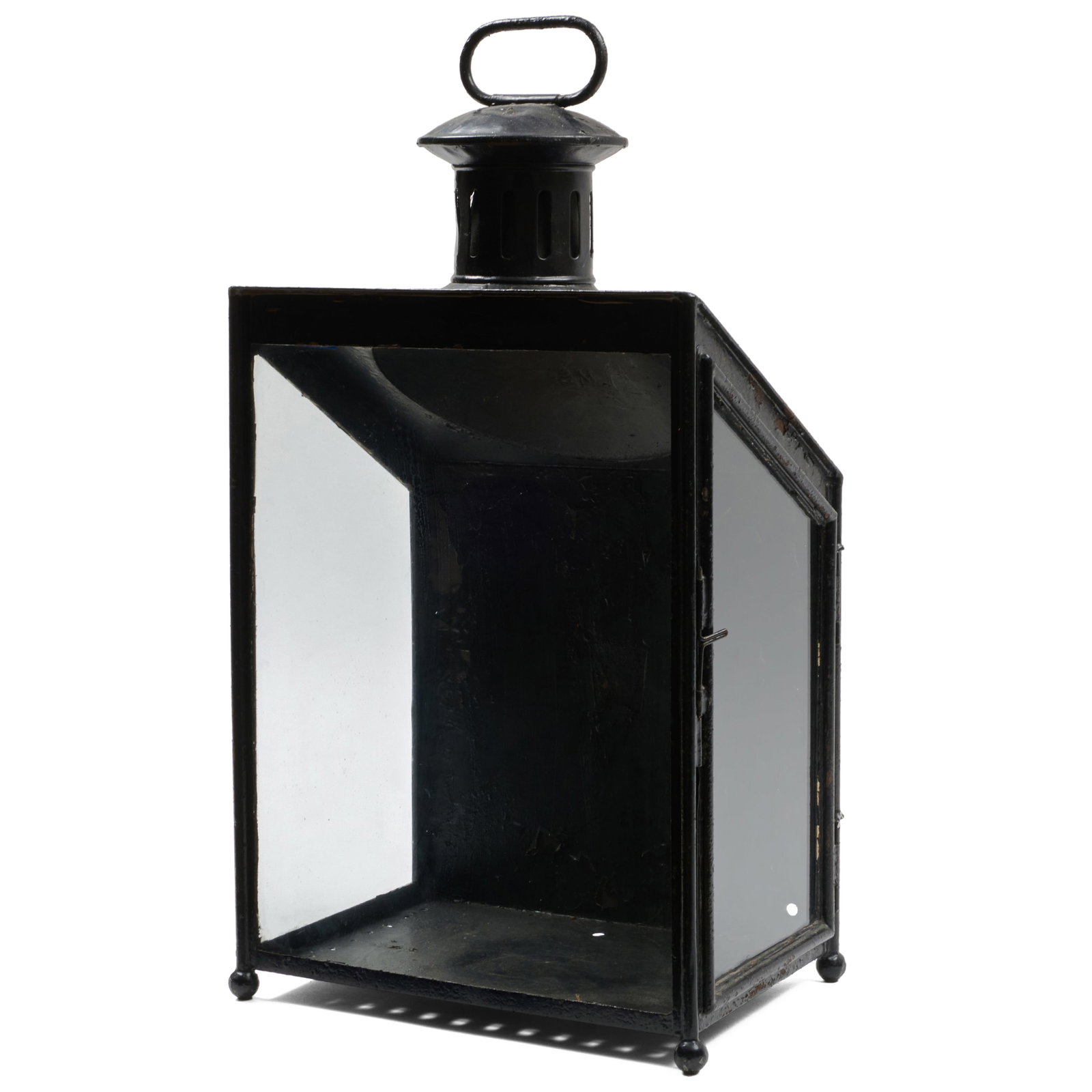 English Black-Painted Metal and Glass Lantern (1 of 10)