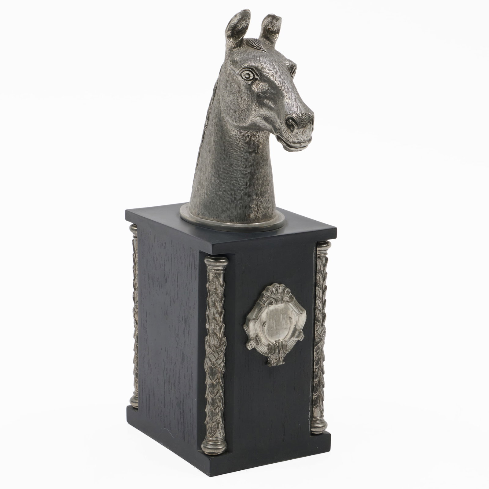 Royal Selangor Pewter Horse Head on a Pewter-Mounted Composite Base (1 of 9)