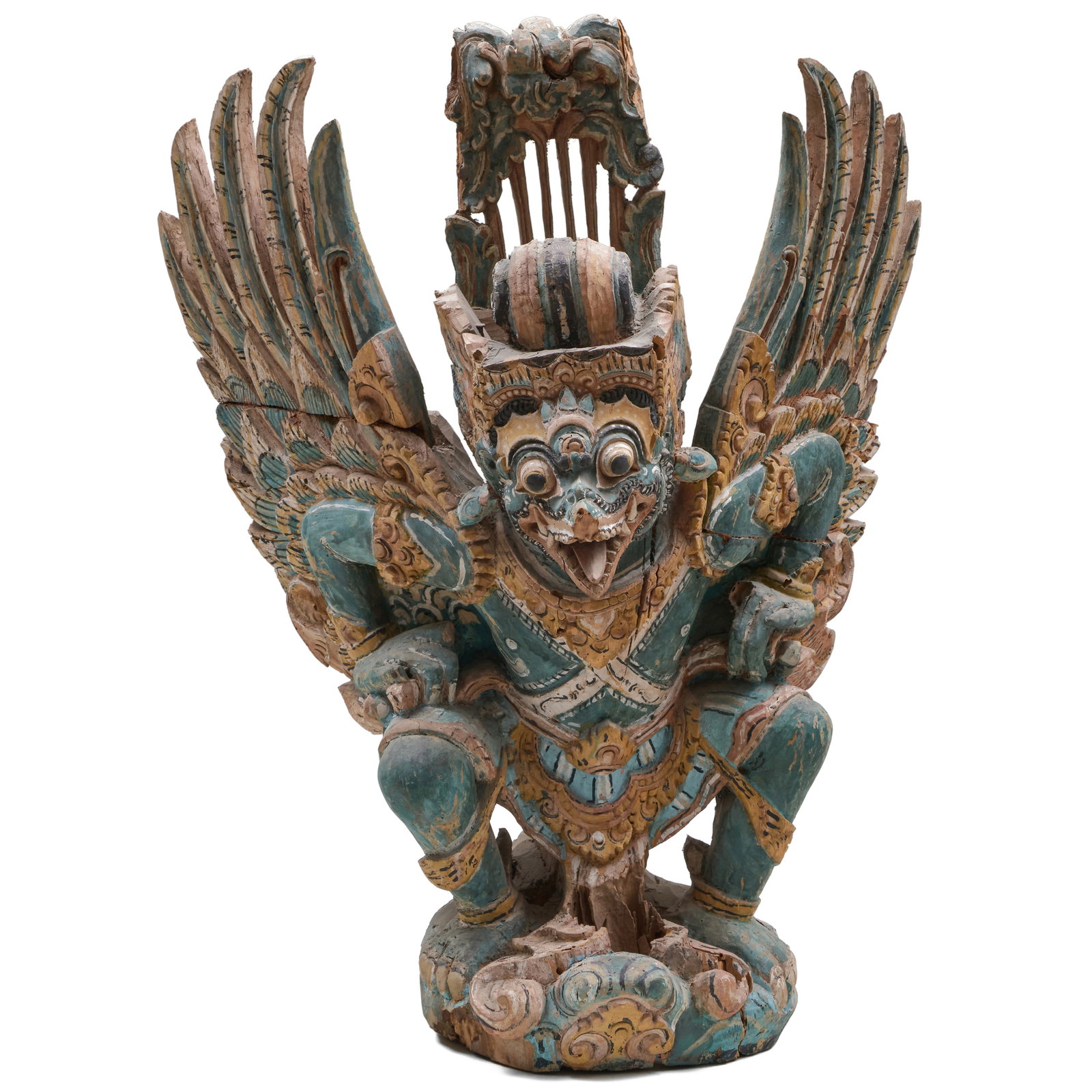 Large Indonesian Polychromed Wood Figure of Garuda: Large Indonesian Polychromed Wood Figure of Garuda 28 x 21 1/2 x 12 in. Purchased Ubud, Bali, 1985.From a Private Collection.