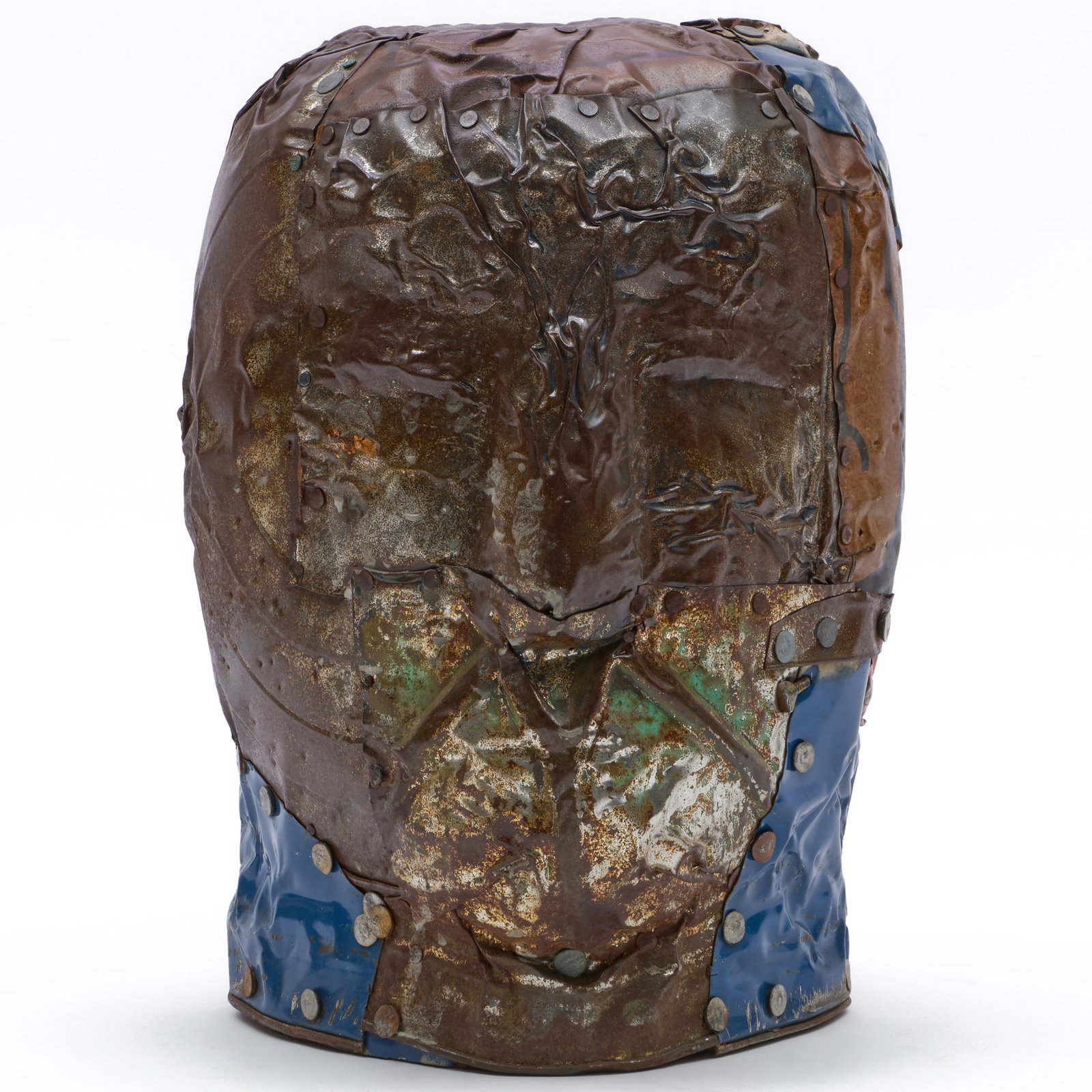 Terry Turrell (b. 1946): Head with Closed Eyes: Terry Turrell (b. 1946): Head with Closed Eyes Tin over carved wood, 1994, signed 'Terry Turrell', titled and dated on the underside. 13 x 8 x 10 in. The artist. The Collection of Ivan Chermayeff.