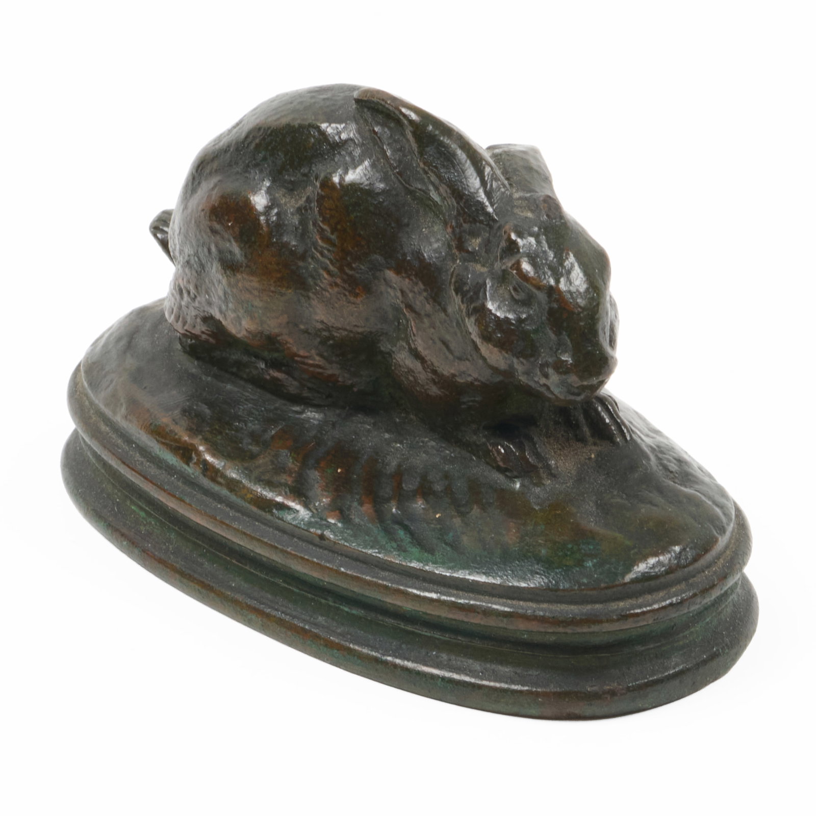 Antoine Louis Barye (1796-1875): Rabbit: Antoine Louis Barye (1796-1875): Rabbit Bronze, signed 'Barye' lower right. 1 3/4 x 3 x 1/2 in. Property of a Lady, Upper East Side, NYC.