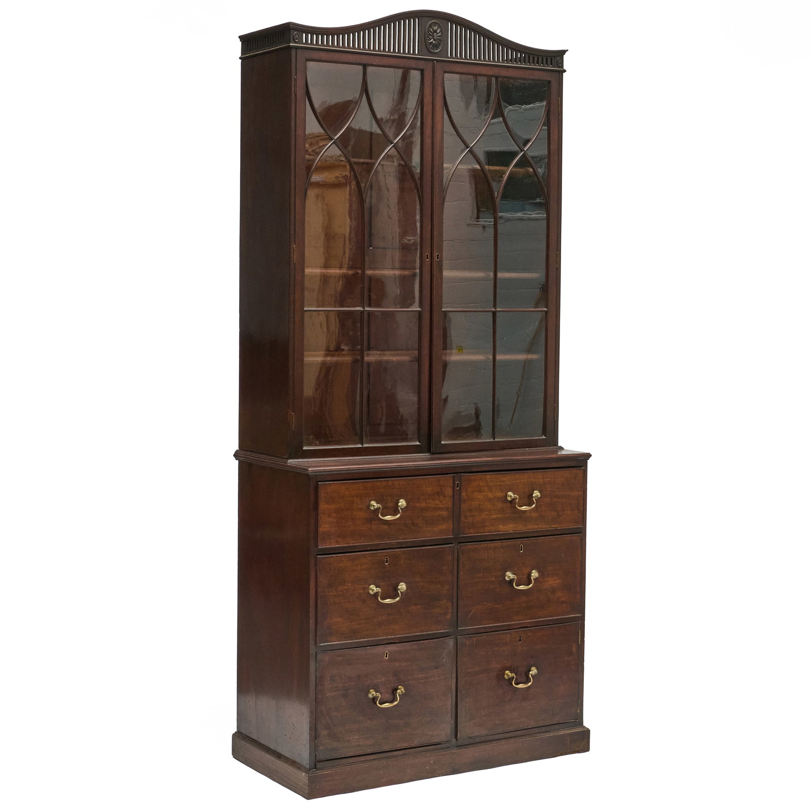 George III Mahogany Bureau Cabinet (1 of 9)