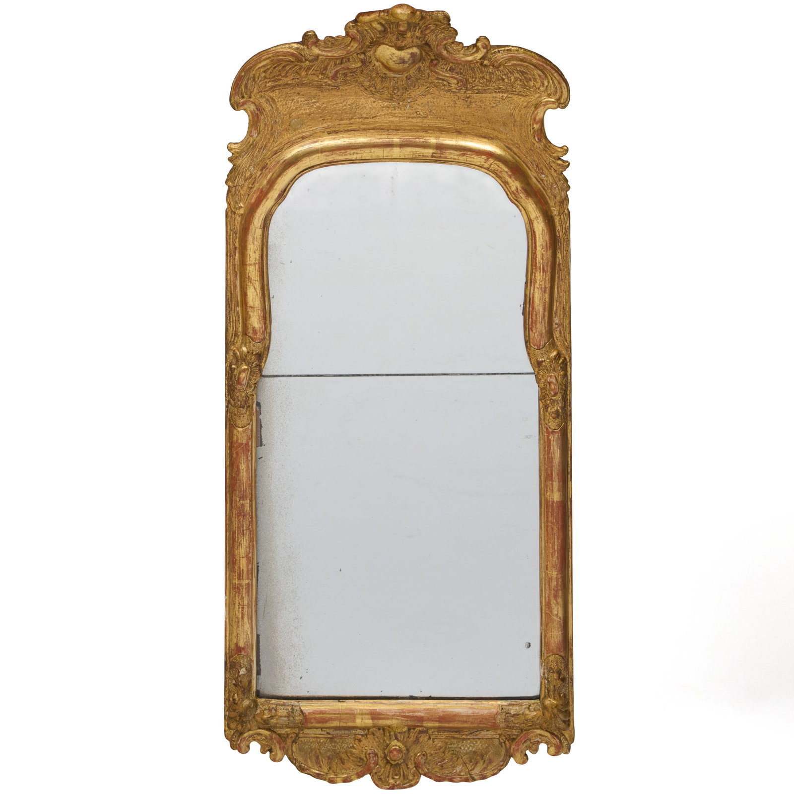 Small Swedish Rococo Giltwood Mirror, signed Oluf Westerberg, Stockholm: Small Swedish Rococo Giltwood Mirror, signed Oluf Westerberg, Stockholm Signed on the reverse. Fitted with a divided mirror plate.31 x 14 in. Sold Bruun Rasmussen, Stockholm, August 28, 2024, Lot 95.