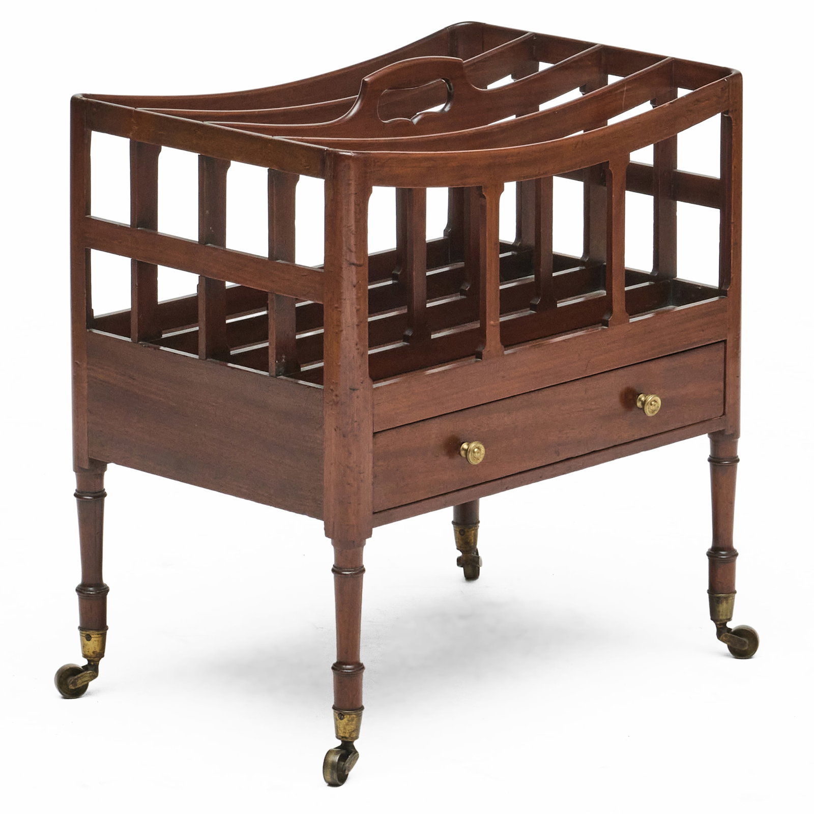 Regency Mahogany Canterbury: Regency Mahogany Canterbury Raised on casters.21 12 x 20 x 14 in.
