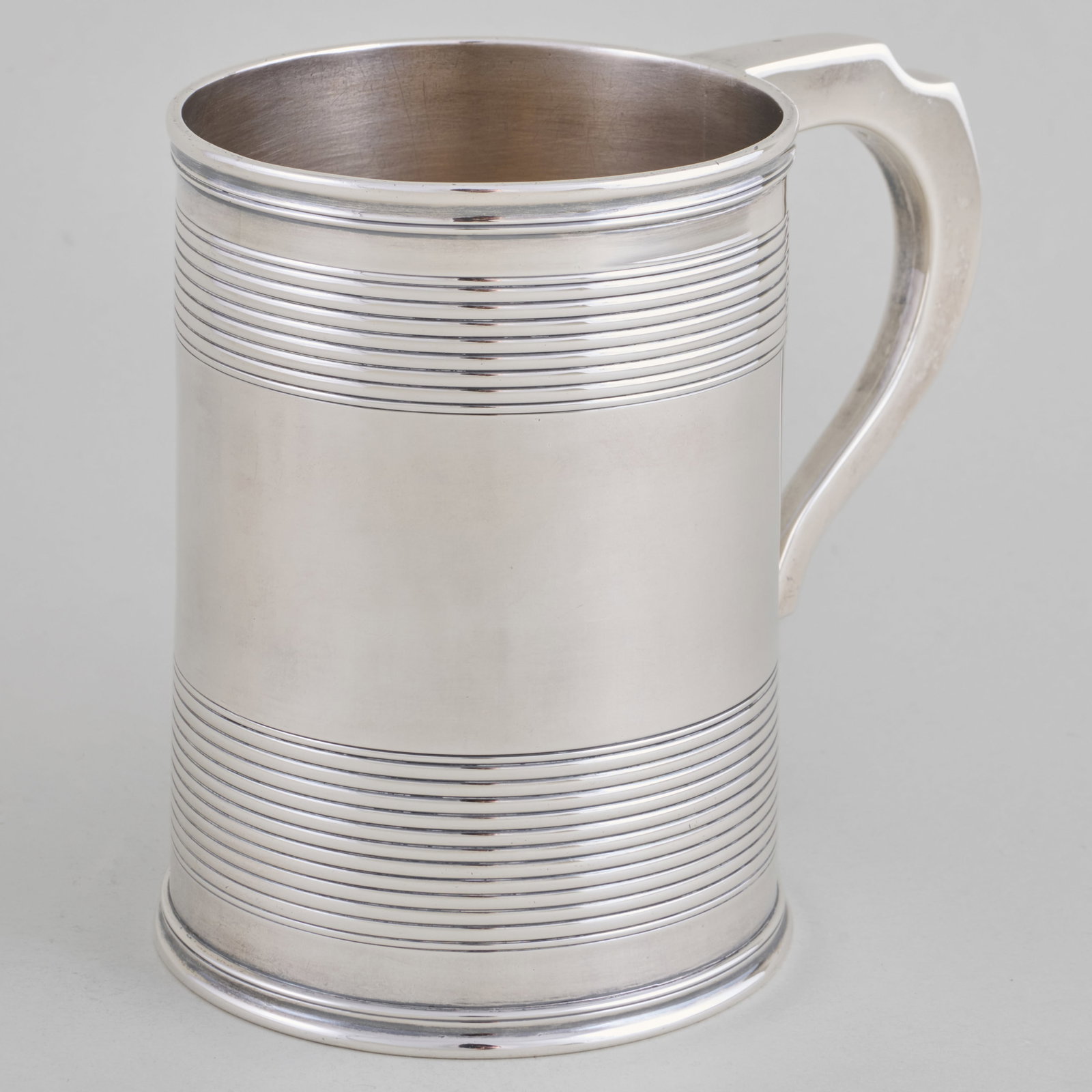 Late Victorian Silver Mug: Late Victorian Silver Mug Mark of Walter & John Barnard, London, 1890.4 3/4 x 5 x 3 1/4 in., 13.7 oz. approx. weight.