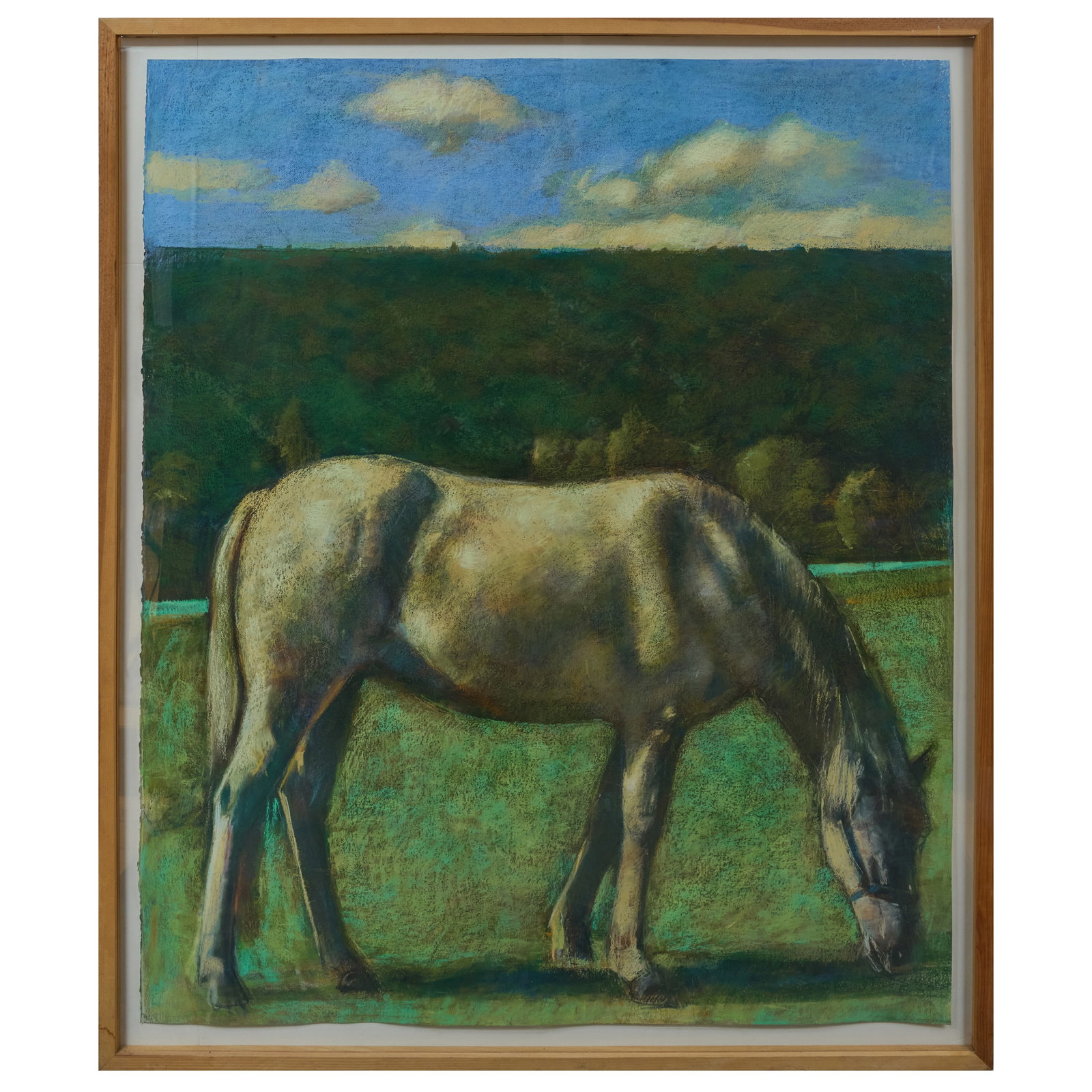 Stephen Brown (b. 1947): White Horse: Stephen Brown (b. 1947): White Horse Pastel on paper, 1991, signed 'S.P. Brown' and dated lower left. 58 x 49 in. (sheet), 64 x 54 in. (frame). Exhibited: The Mattatuck Museum, Waterbury, CT, Stephen