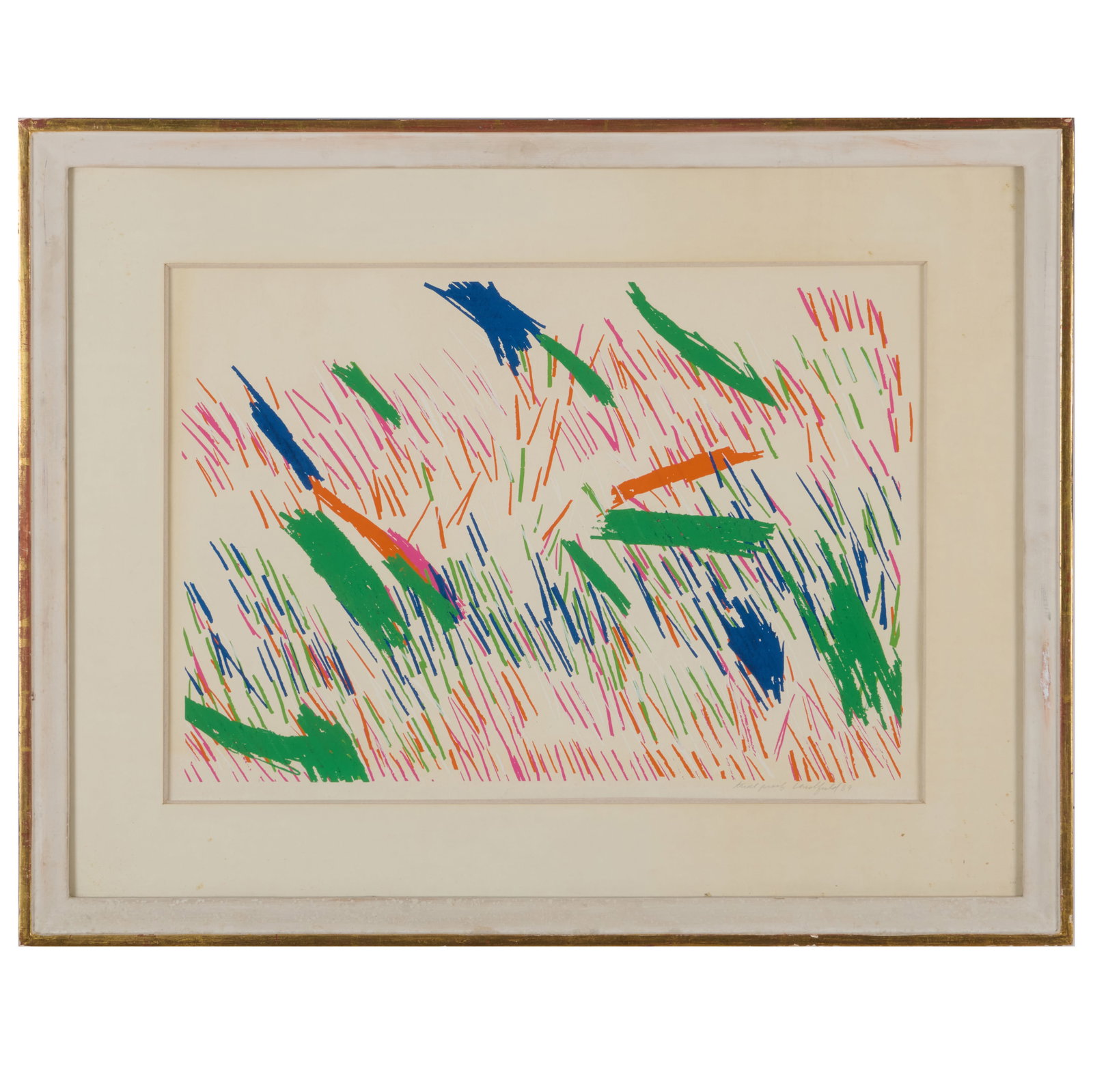 Ronnie Landfield (b. 1947): Untitled: Ronnie Landfield (b. 1947): Untitled Screenprint in colors on wove paper, 1969, signed, dated and inscribed 'Artist Proof' in pencil. 18 3/4 x 25 1/4 in. (sheet), 24 x 30 1/2 in. (frame).