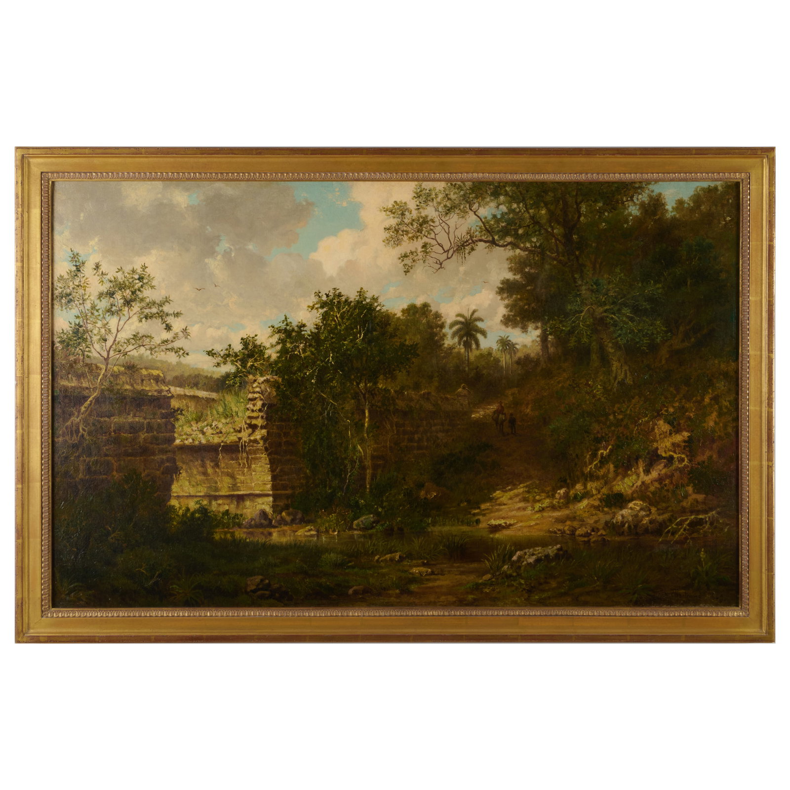 Esteban Chartrand (1840-1884): A Cuban Landscape: Oil on canvas, 1869, signed 'E. Chartrand' and dated lower right, lined. 25 x 40 in., 28 1/4 x 43 1/4 in. (frame).