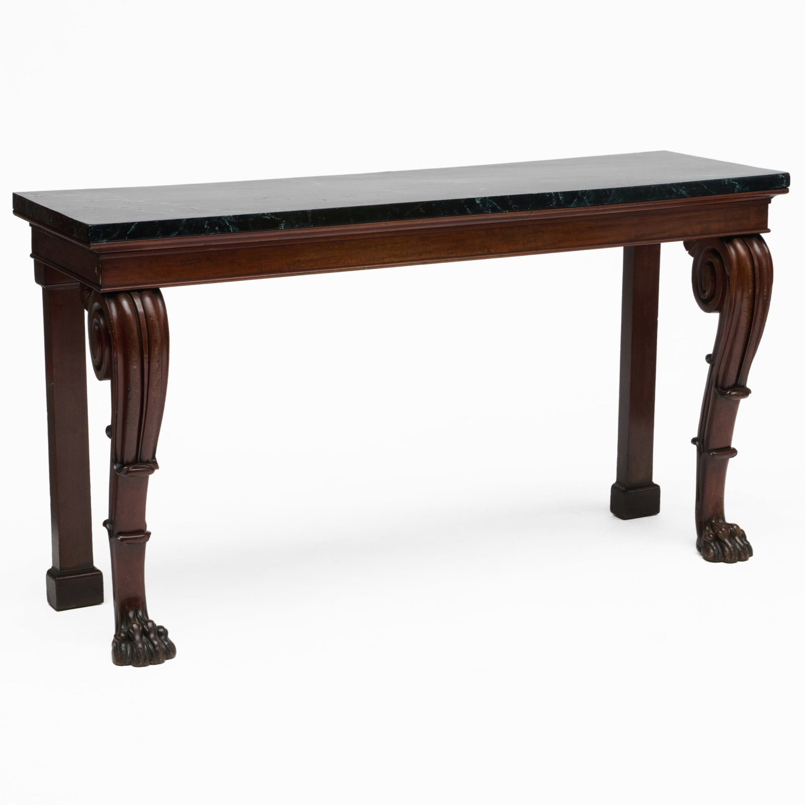 William IV Mahogany Console Table with Faux Marble Top: 36 x 5 ft. 6 1/4 x 19 3/4 in.