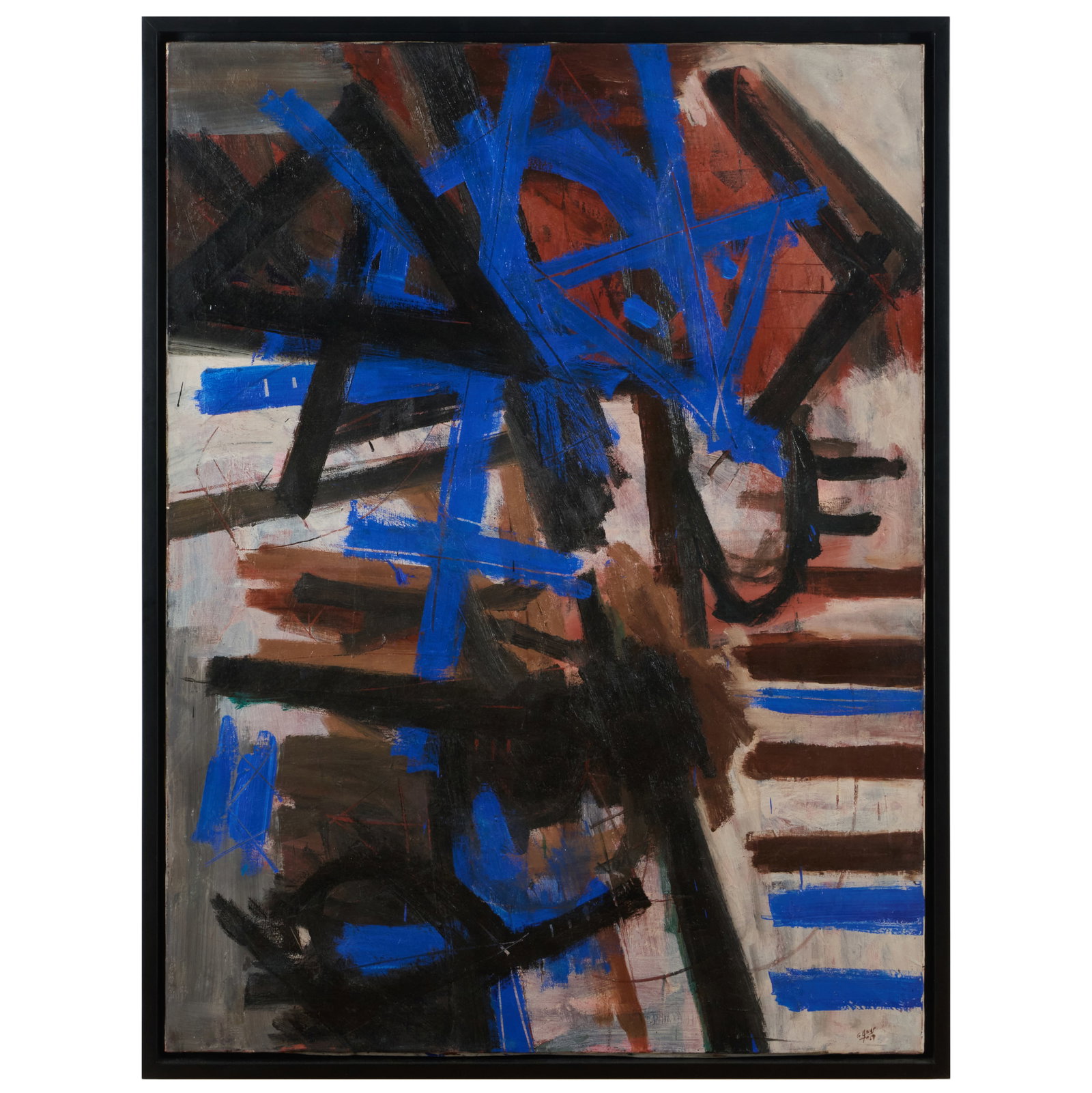 Guido Llinas (1923-2005): Signes: Oil on canvas, 1965-67, signed 'Guido Llinas', titled and dated on the reverse. 51 x 38 in., 54 x 41 in. (frame).