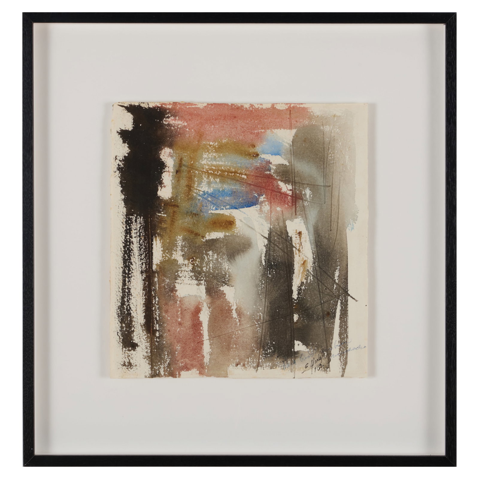 Guido Llinas (1923-2005): Untitled: Watercolor on paper, 1962, signed 'G. Llinas', dated and indistinctly inscribed lower right. 12 x 11 1/4 in. (sheet), 19 3/4 x 19 in. (frame).