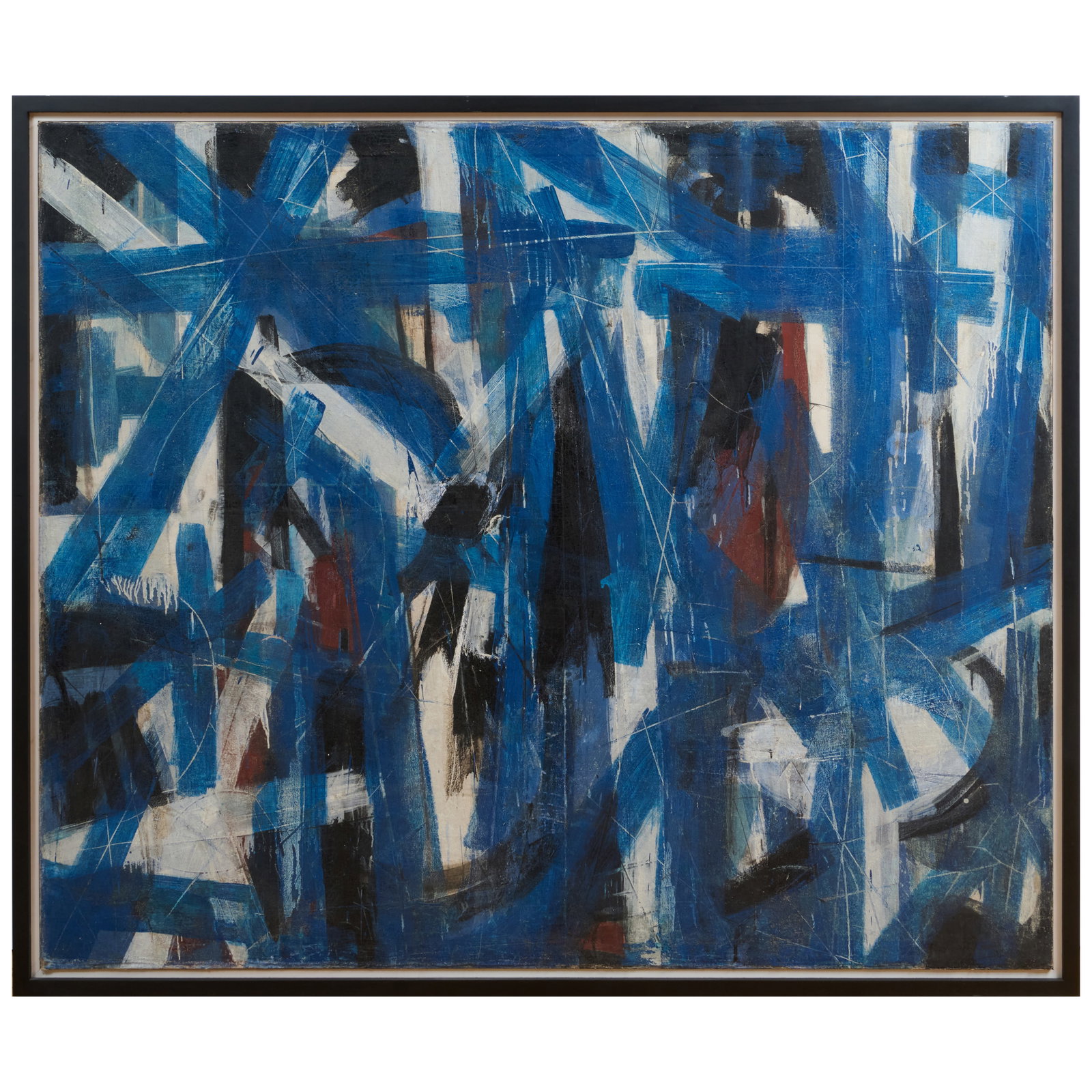Guido Llinas (1923-2005): Untitled: Oil on canvas, unsigned, lined. 55 1/2 x 66 1/4 in., 59 x 70 in. (frame).