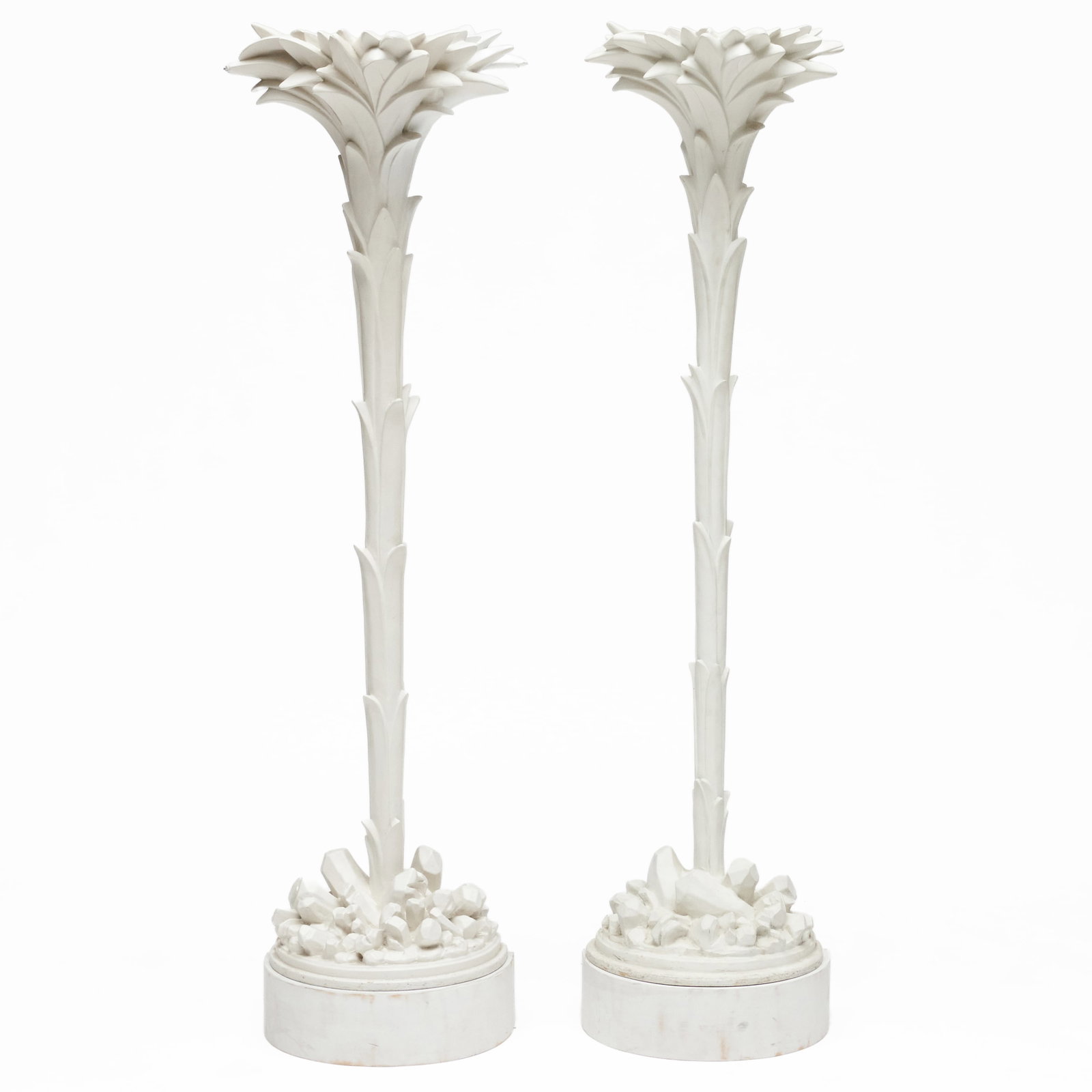 Two White Painted Resin-Cast Palm Trees, In The Manner of Serge Roche - 3
