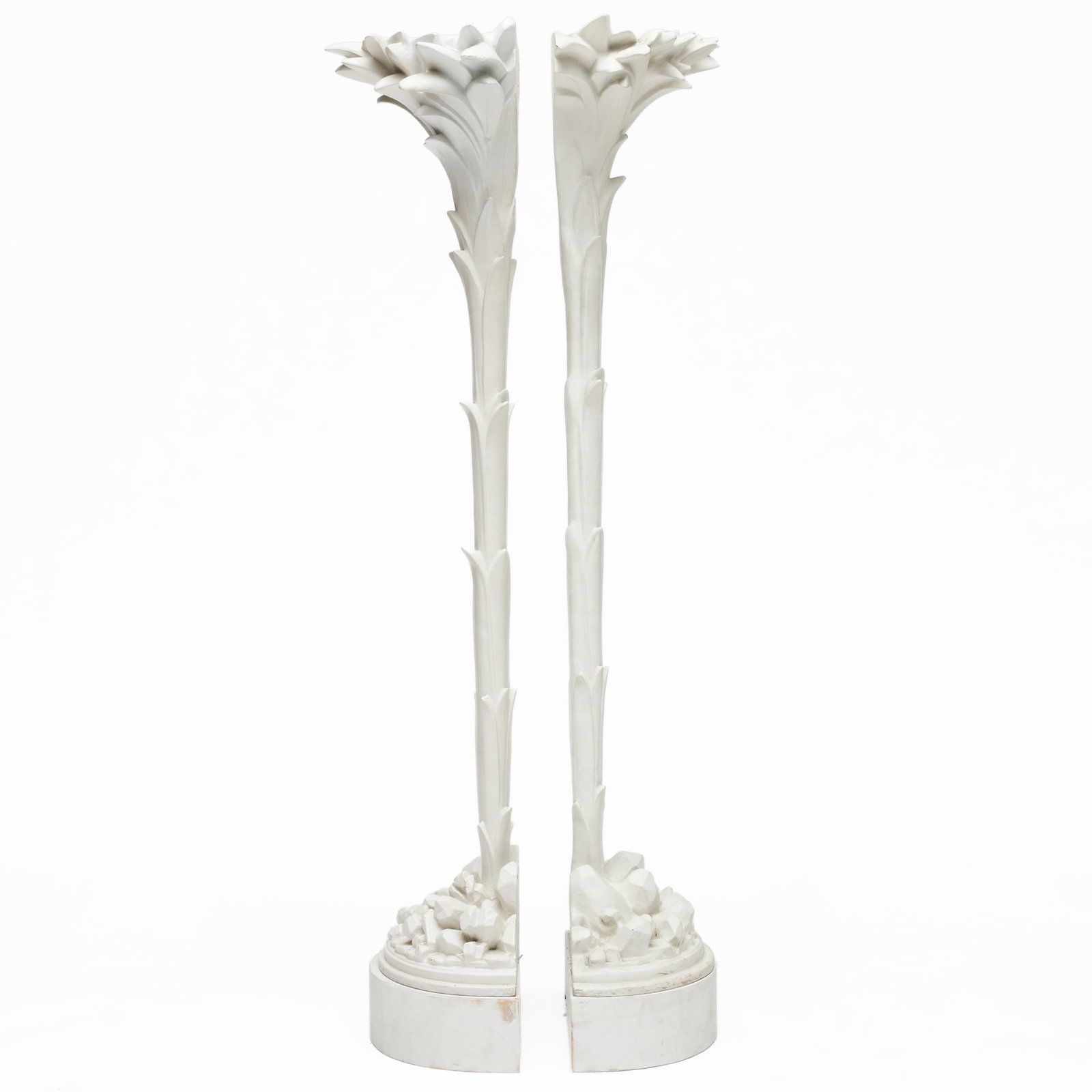 Two White Painted Resin-Cast Palm Trees, In The Manner of Serge Roche - 4