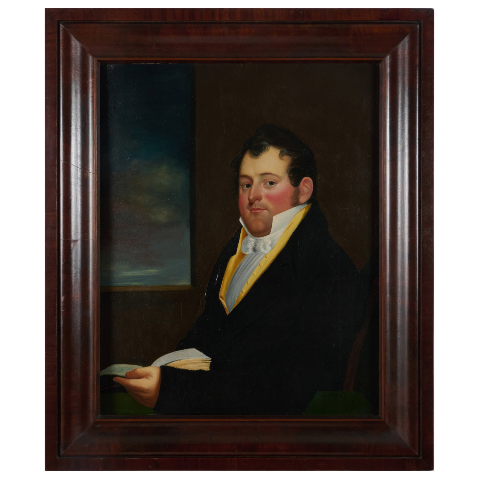 Cornelius V. Cooper: Portrait of Mr. Sloughy: Oil on panel, signed 'C. Cooper' lower right, with labels from Seattle Art Museum, Seattle, WA, 30 1/2 x 24 in., 38 x 32 in. (frame).