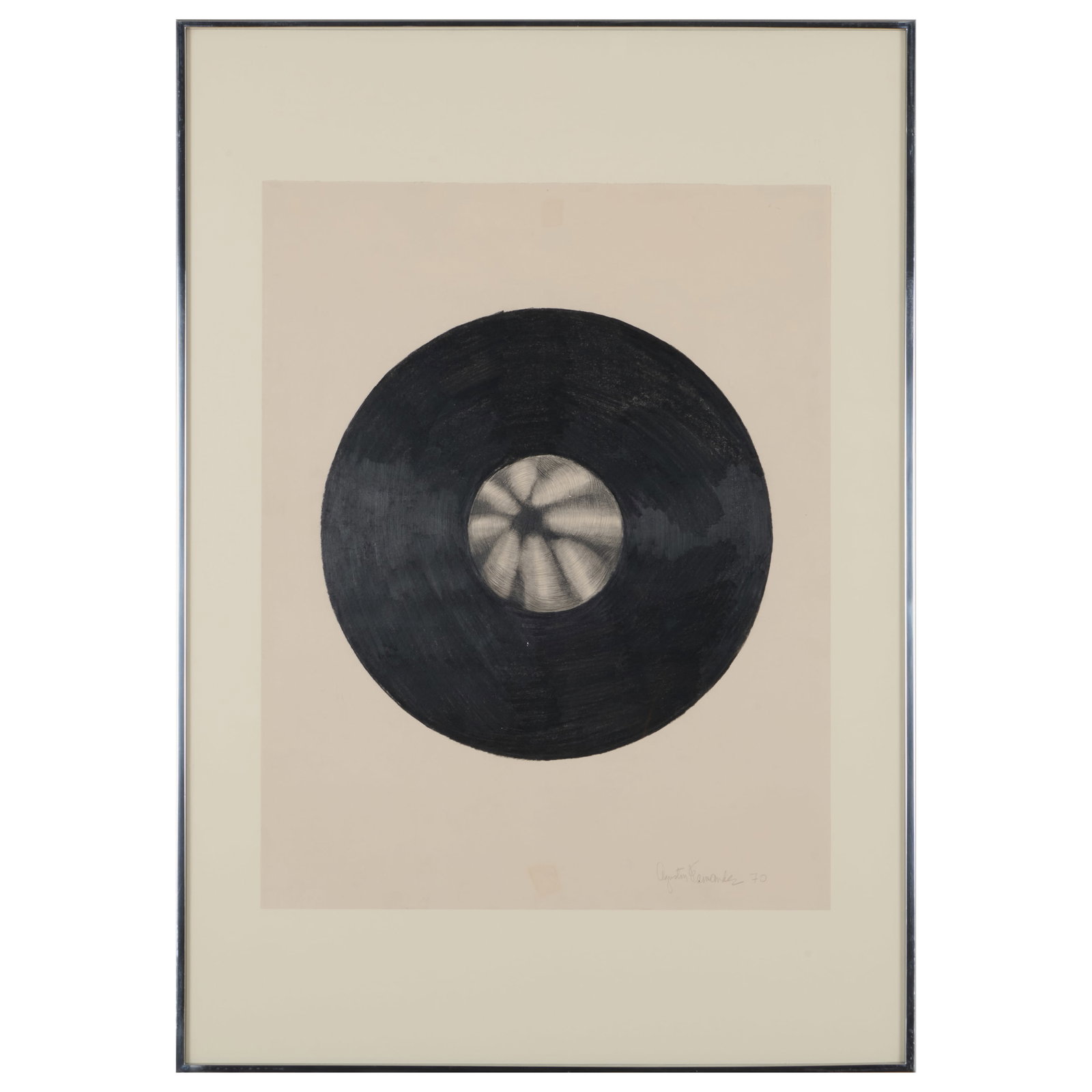 Agustin Fernyndez (1928-2006): Untitled: Agustin Fernyndez (1928-2006): Untitled Pencil on paper, 1970, signed 'Augustin Fernandez' and dated lower right. 23 x 18 in. (sheet), 33 3/8 x 23 3/8 in. (frame). Cisneros Gallery, NY. Collection of