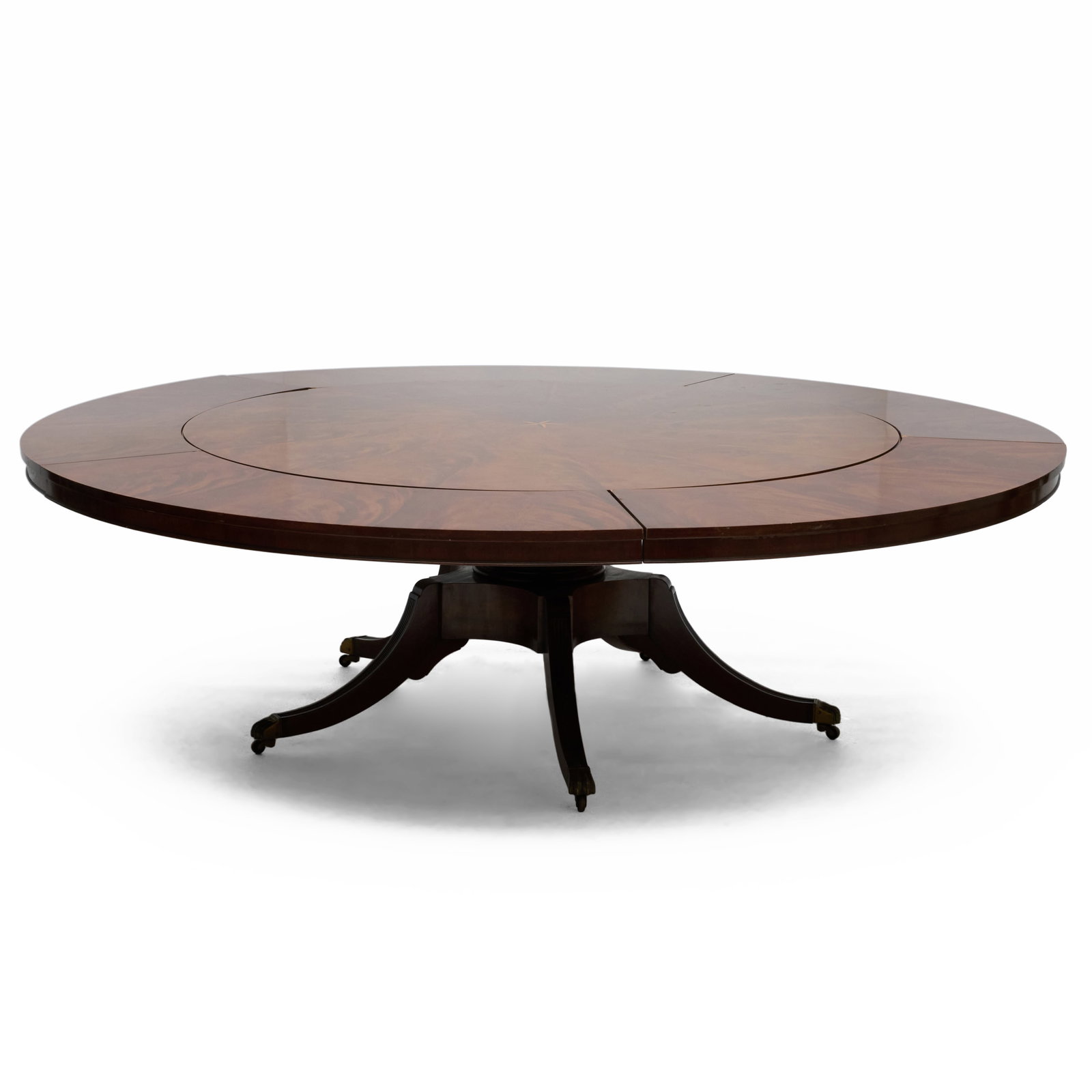 Regency Style Ebony and Fruitwood Inlaid Mahogany Dining Table (1 of 13)