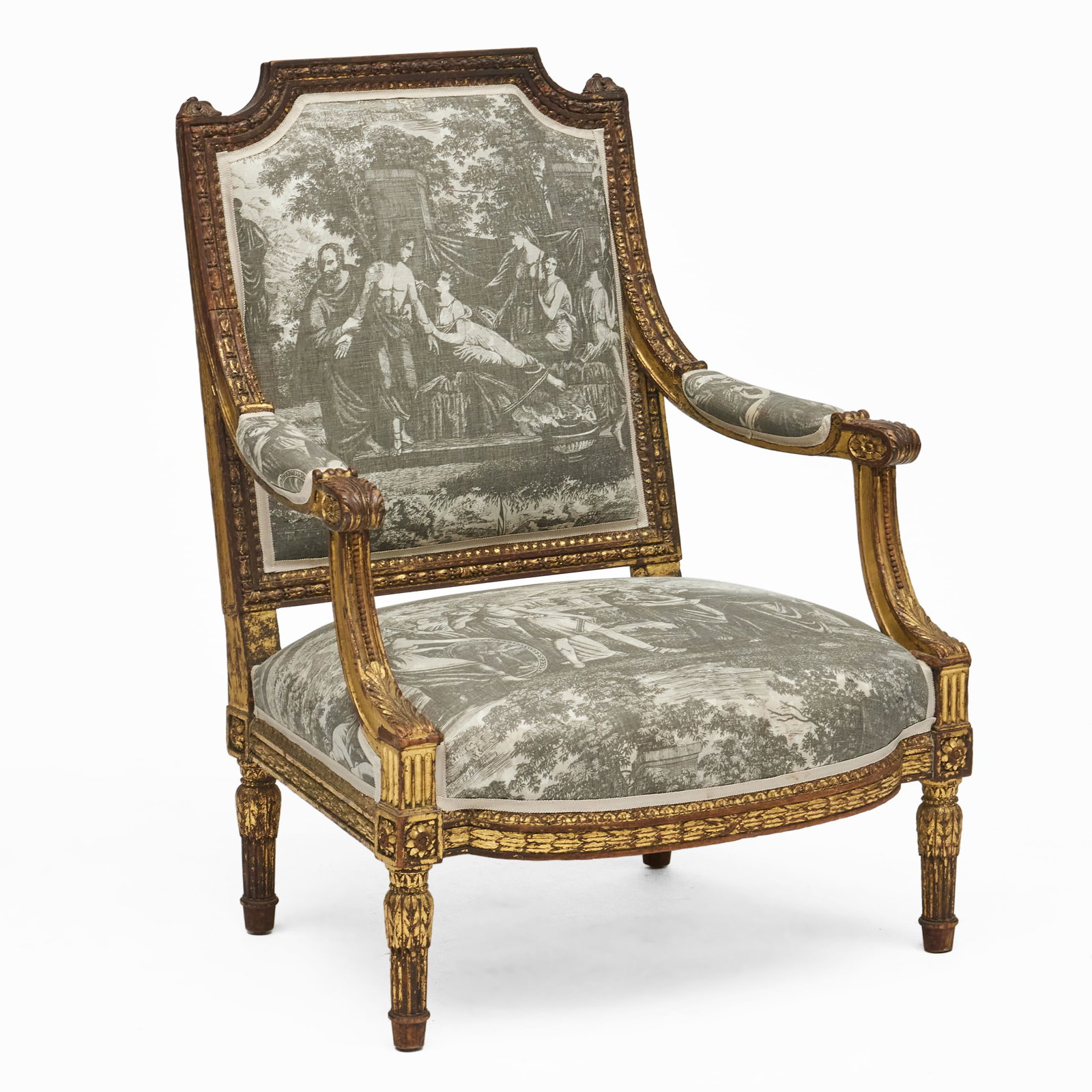 Louis XVI Style Giltwood Fauteuil a la Reine (1 of 8)