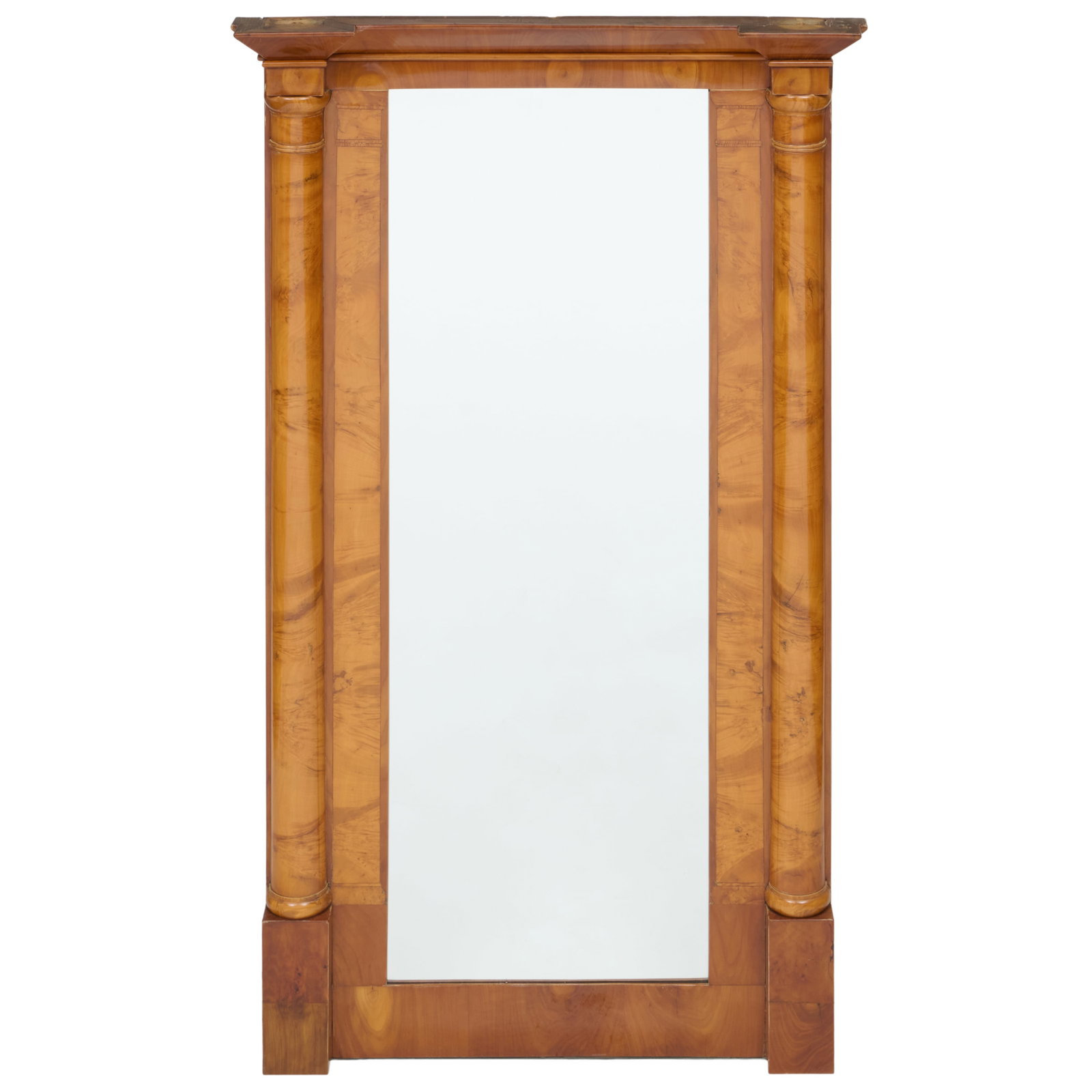 Biedermeier Cherry and Birch Pier Mirror: 5 ft. x 36 in.