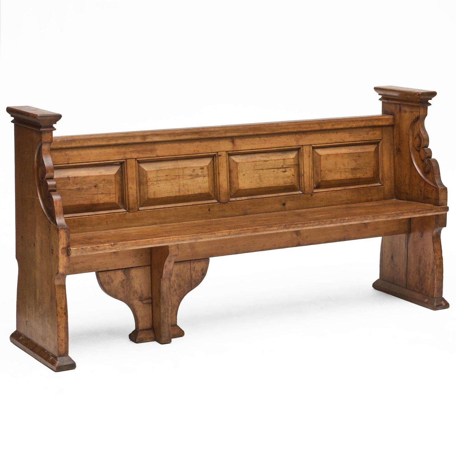 Rustic Pine Hall Bench: 38 x 6 ft. 1/2 x 19 1/2 in., seat height 18 1/2 in.