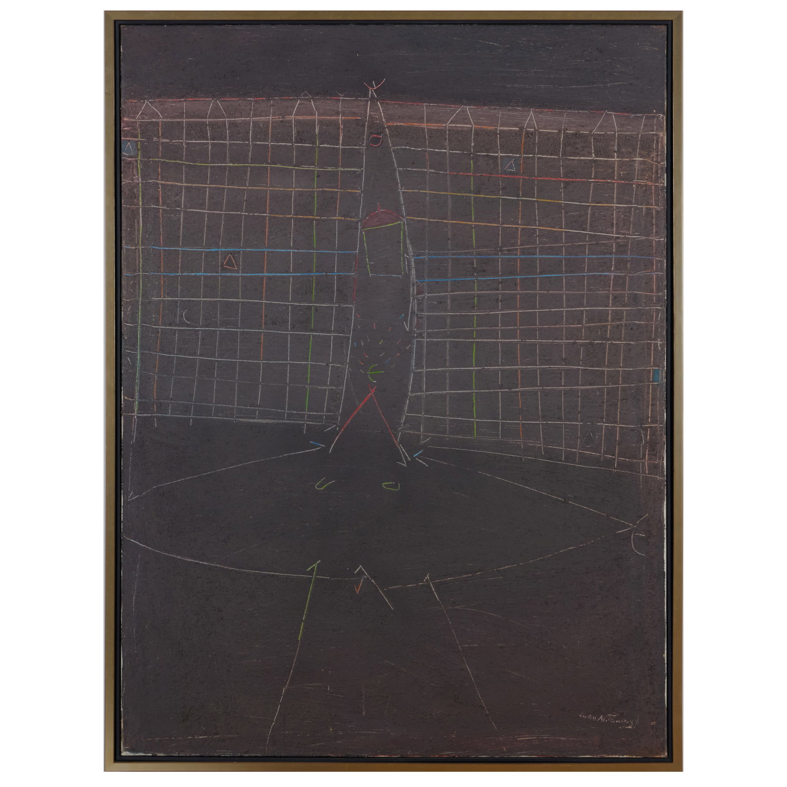 Julio Antonio (b. 1950): El Diablito: Oil on canvas, 1987, signed 'Julio Antonio', titled and dated on the reverse. 48 x 36 in., 50 x 38 in. (frame).