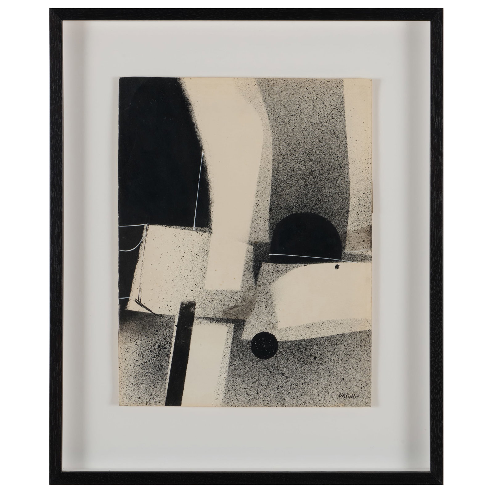 Antonio Vidal (1928-2013): Untitled: Ink and gouache on paper, signed 'A. Vidal' lower right. 12 1/2 x 9 1/2 in. (sheet), 18 x 15 in. (frame).