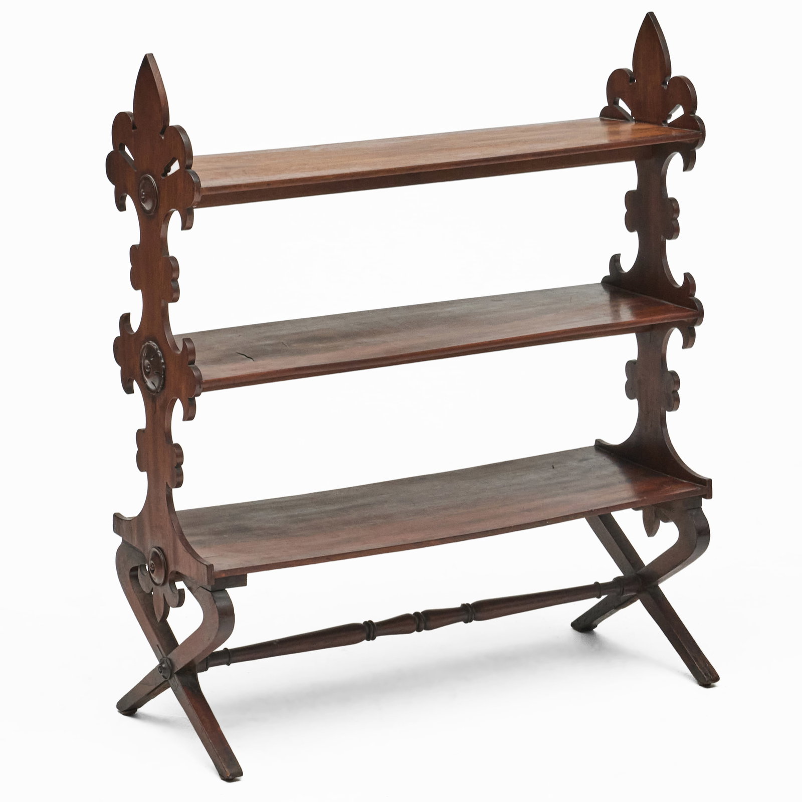Victorian Mahogany Three-Tier Standing Shelf (1 of 7)