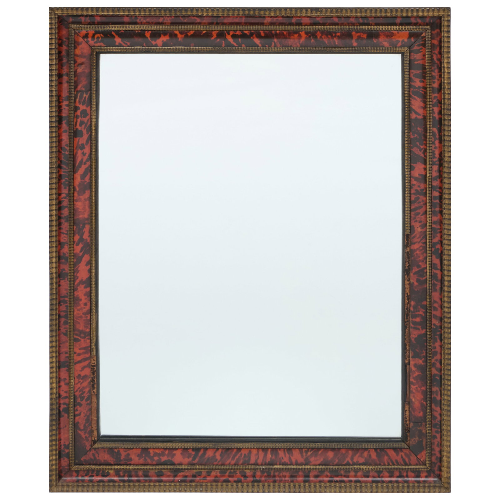 Flemish Baroque Style Faux Red Tortoiseshell and Parcel-Gilt Mirror (1 of 6)