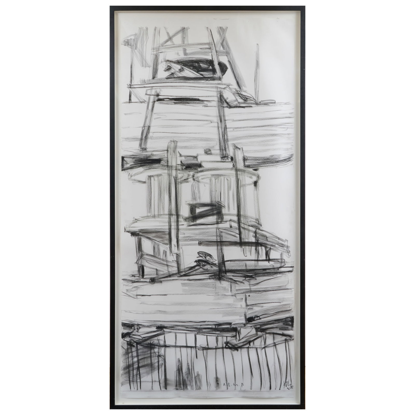 Kcho (b. 1970): Retrato: Kcho (b. 1970): Retrato Pastel on paper, 2000, signed 'Kcho' and dated lower right, inscribed 'R.A.E.M.R.' lower center, with label from Barbara Gladstone Gallery, NY. 97 x 44 in. (sheet), 104 x 50 in