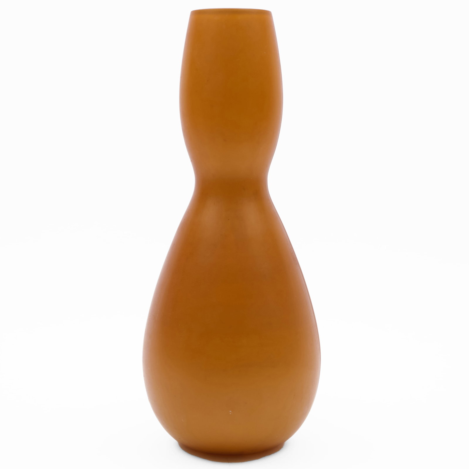 French Orange Mid Century Glass Vase: French Orange Mid Century Glass Vase Unmarked.20 x 7 1/4 in. diam. Collection of Percival Paul Steinhart, III.