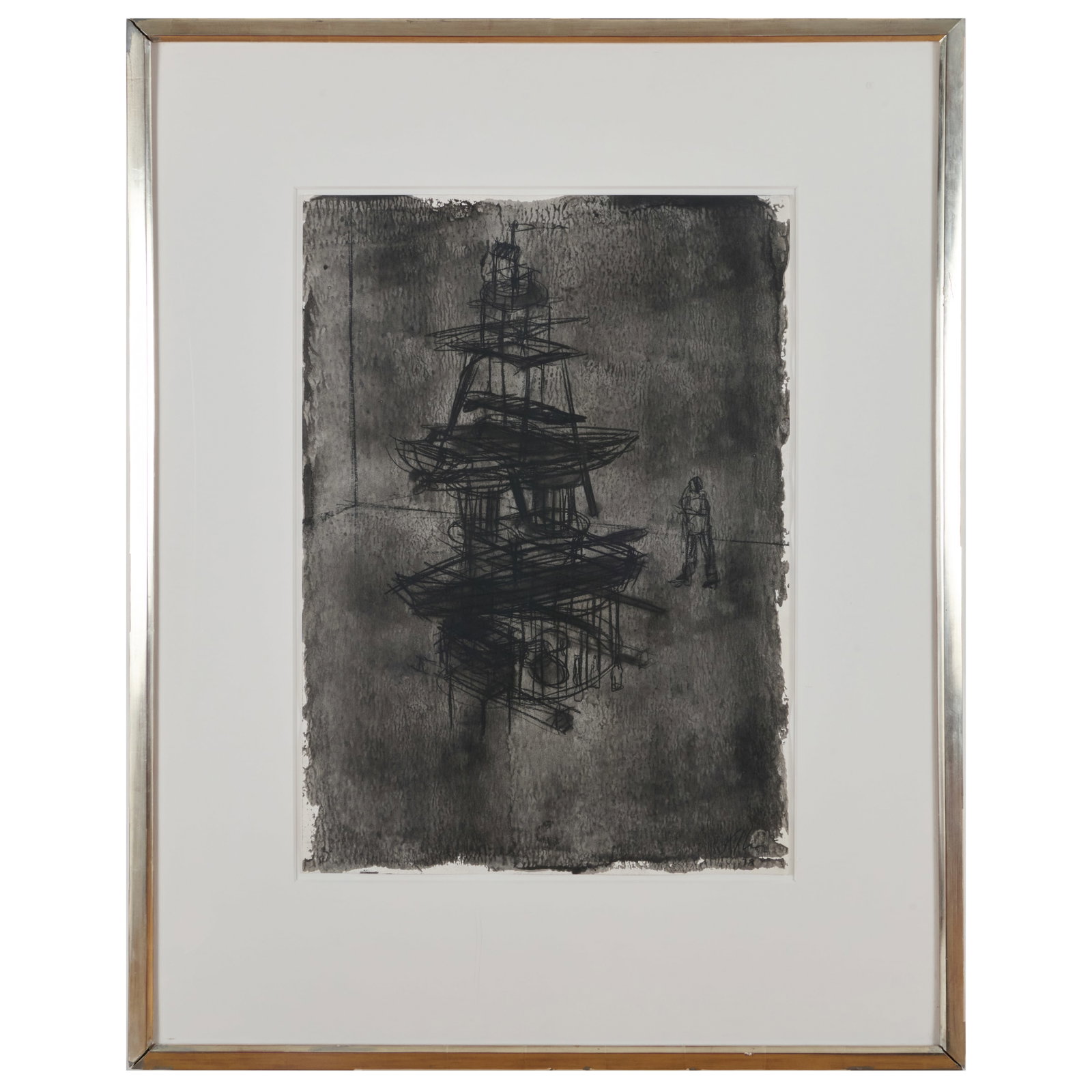 Kcho (b. 1970): Untitled: Mixed media on paper, 1998, signed 'Kcho' and dated lower right. 27 1/2 x 19 1/2 in. (sheet), 42 1/2 x 33 2/4 in. (frame).