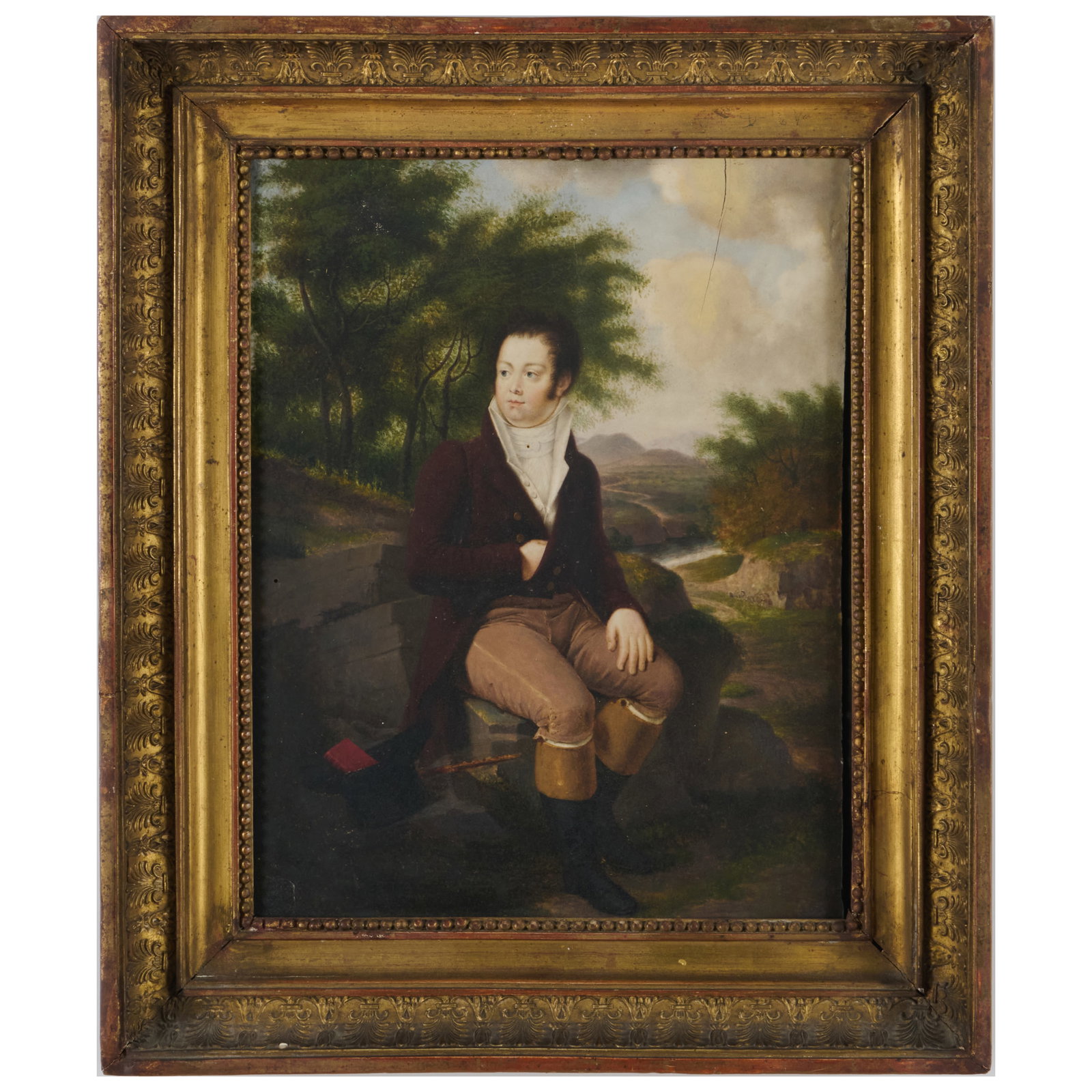 English School: A Restful Moment: Oil on panel, unsigned. 15 x 11 in., 19 1/4 x 16 1/4 in. (frame).